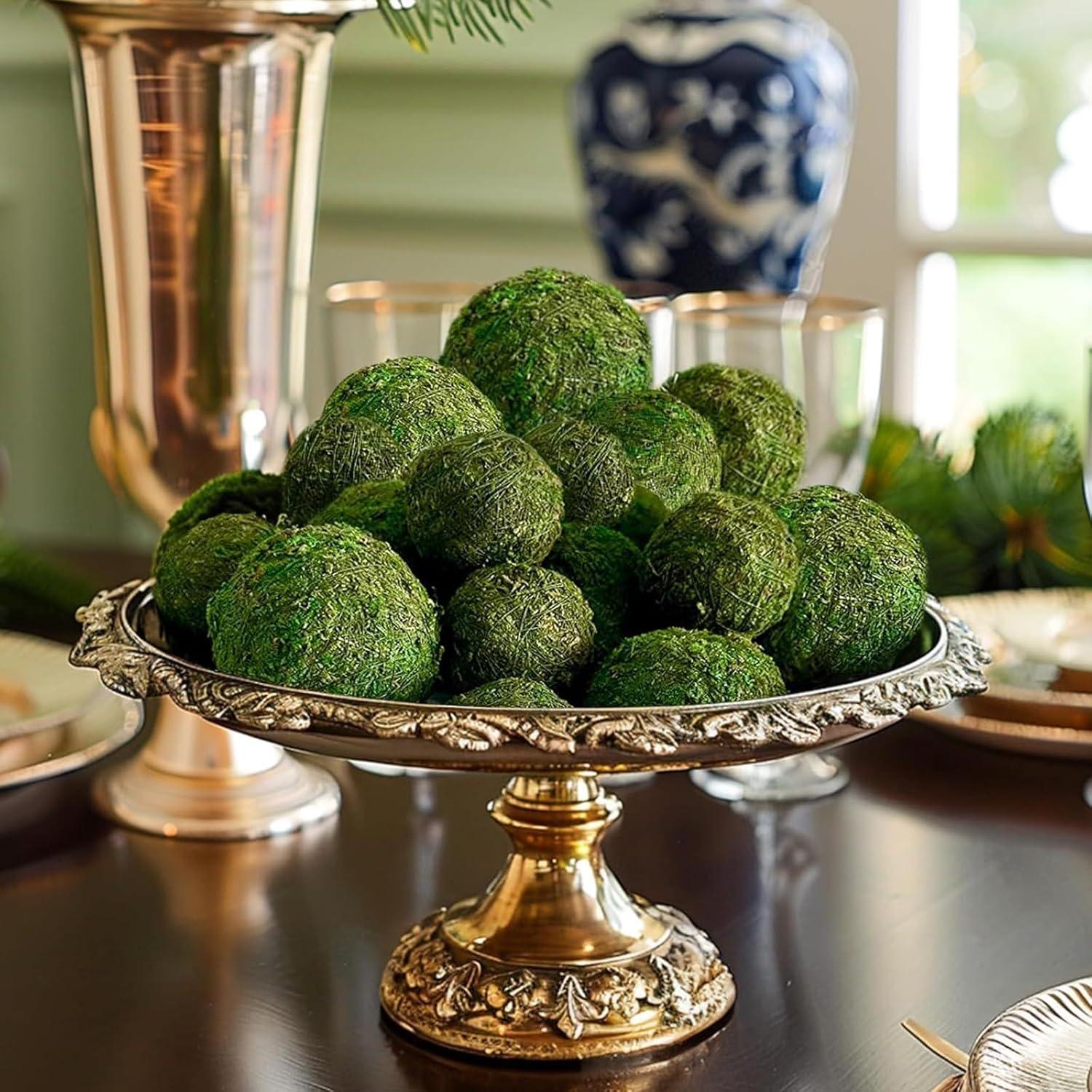 6 Bolas de Musgo Falsas Tezuyok para Decoración de Cuencos