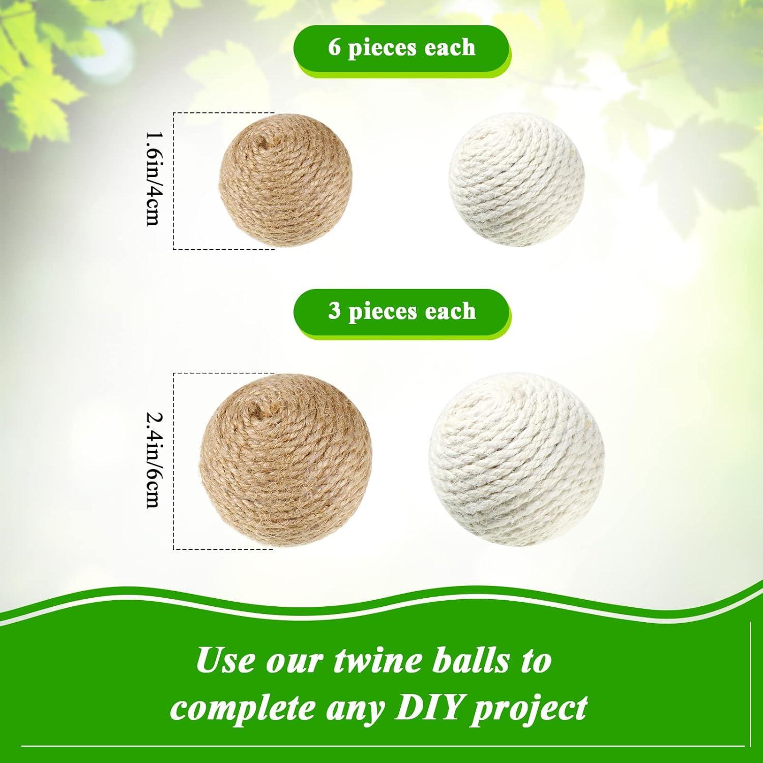 Yunsailing 36 Pcs Bolas Decorativas de Musgo y Cuerda para Jardín