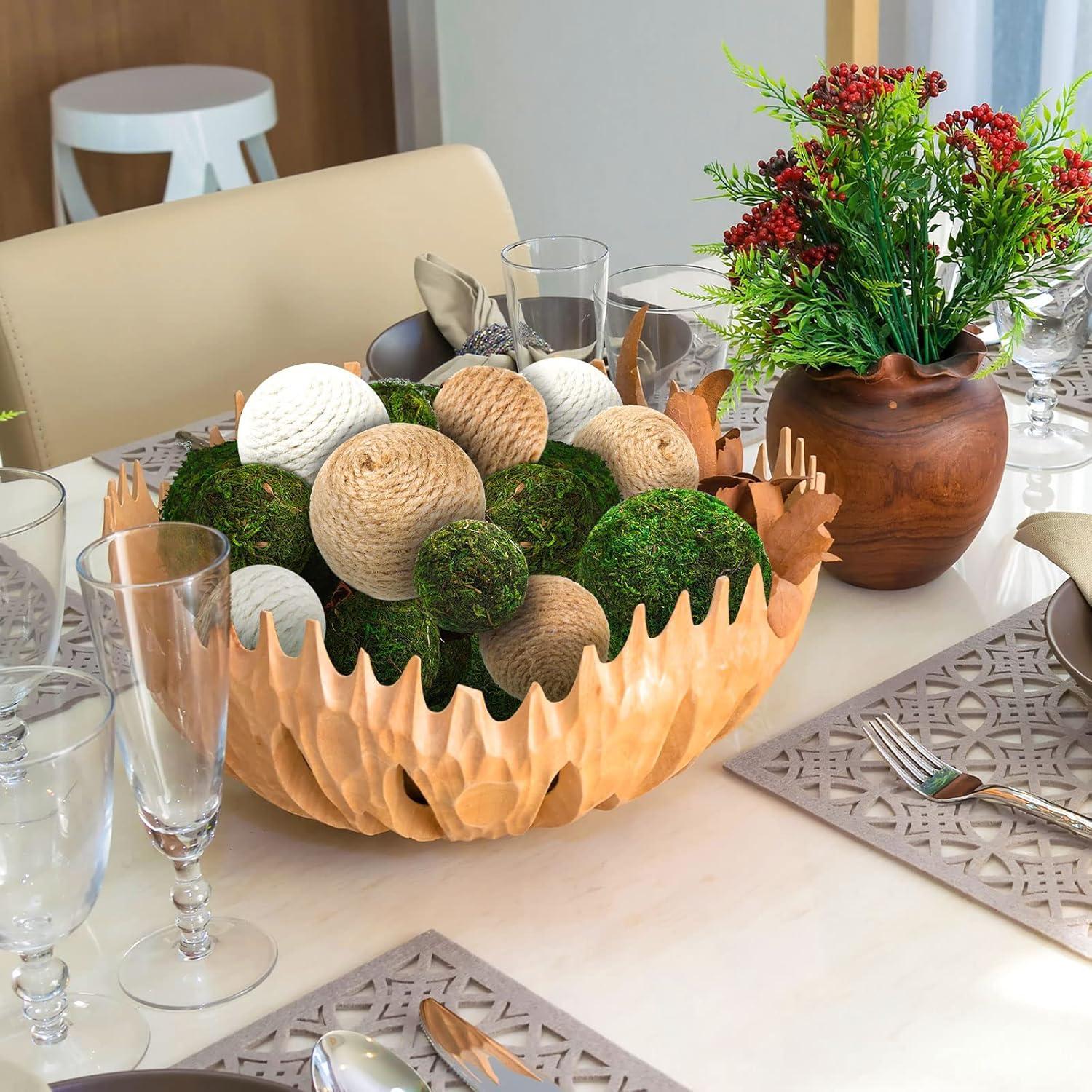 Yunsailing 36 Pcs Bolas Decorativas de Musgo y Cuerda para Jardín