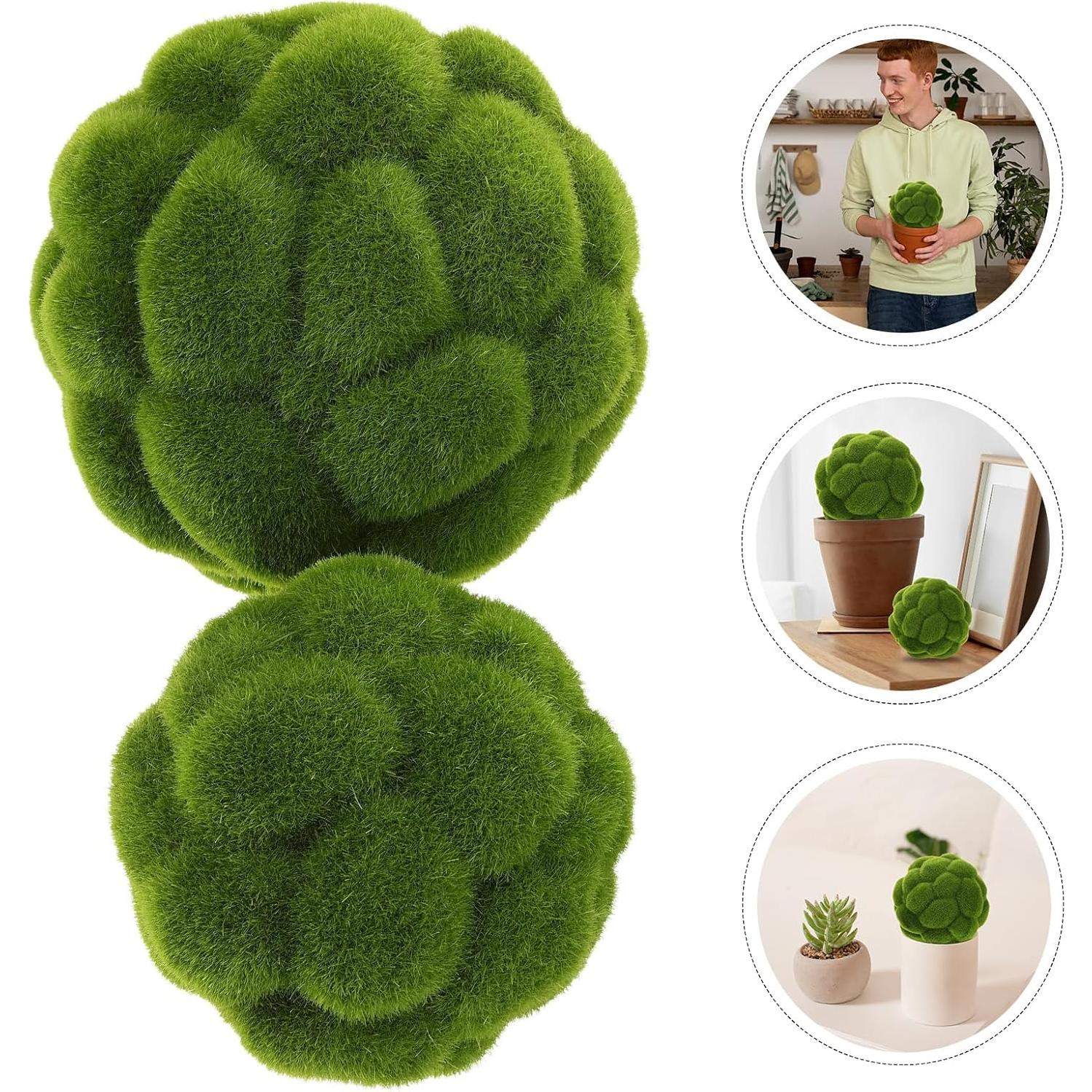 Bolas de Musgo Decorativas TUESMEILL 10.16cm y 11.94cm 2pcs