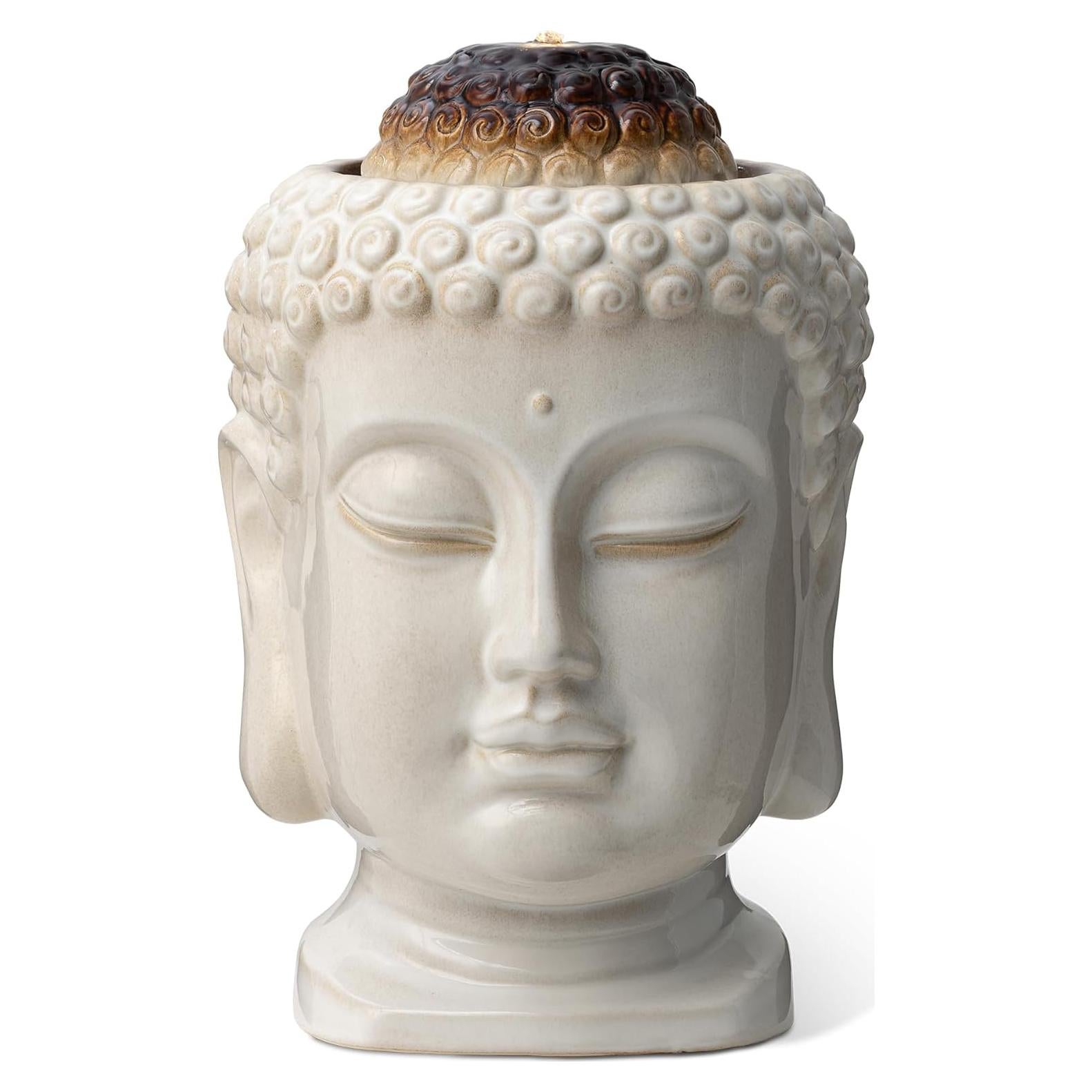 Fuente de Cabeza de Buda Glitzhome 47.6 cm Cerámica Beige