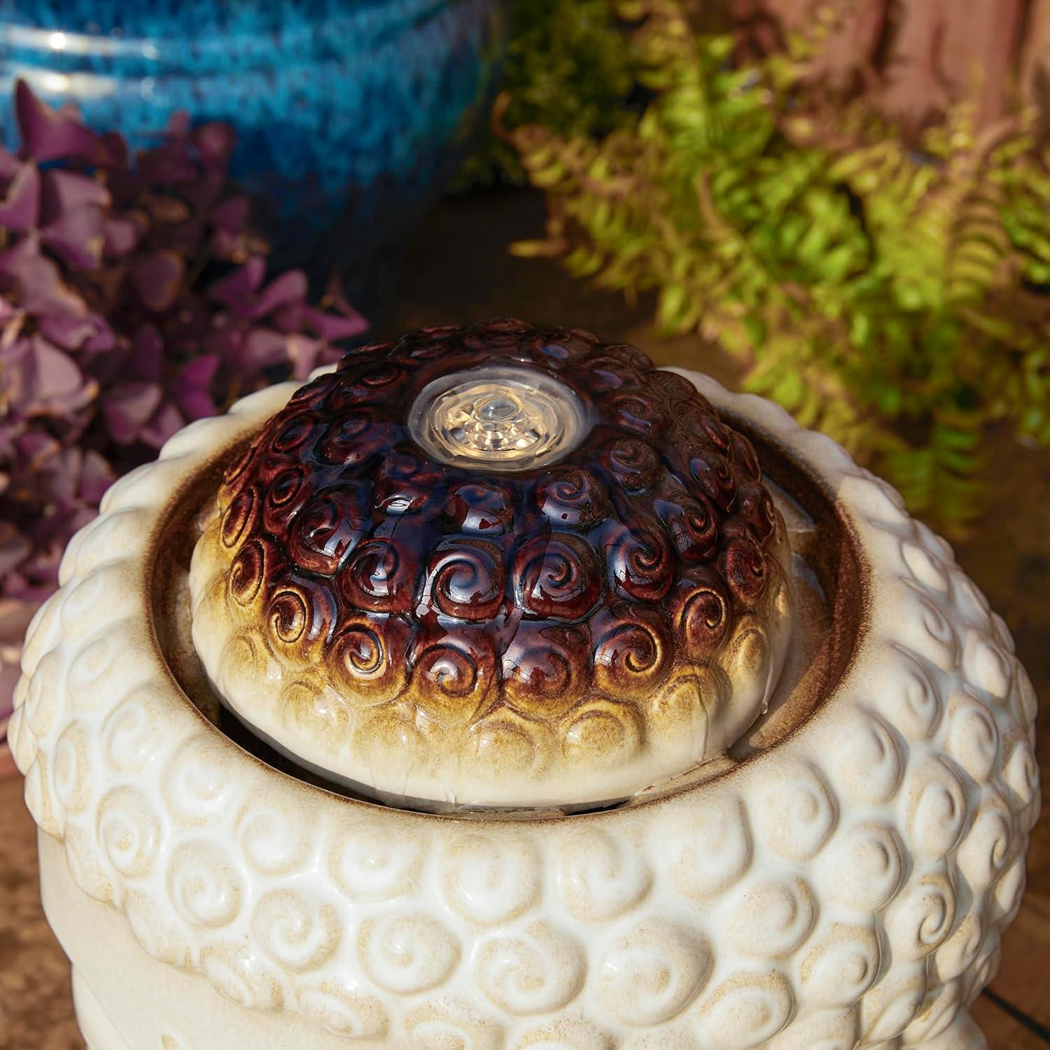 Fuente de Cabeza de Buda Glitzhome 47.6 cm Cerámica Beige