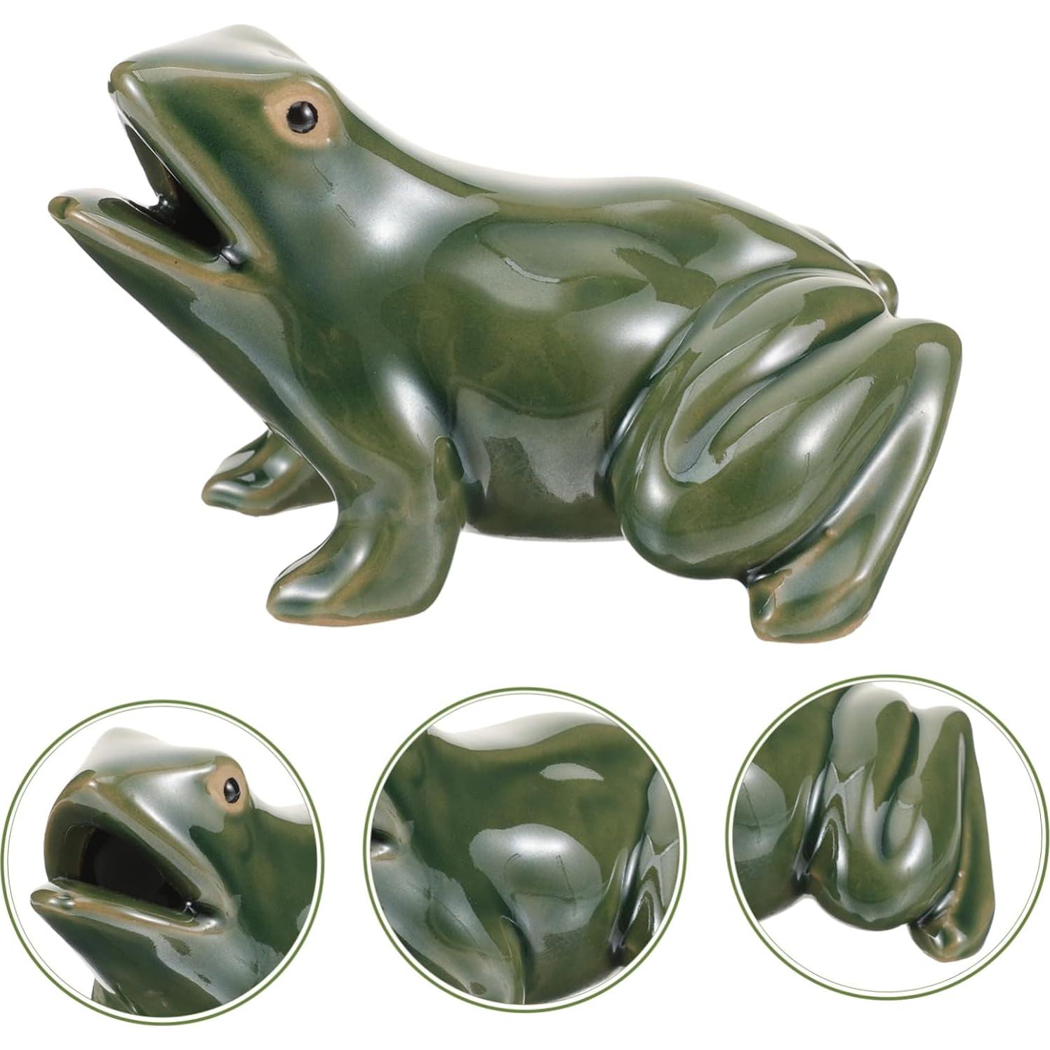 Fuente de Agua Zen OFFSCH Rana Cerámica Verde 11x9cm