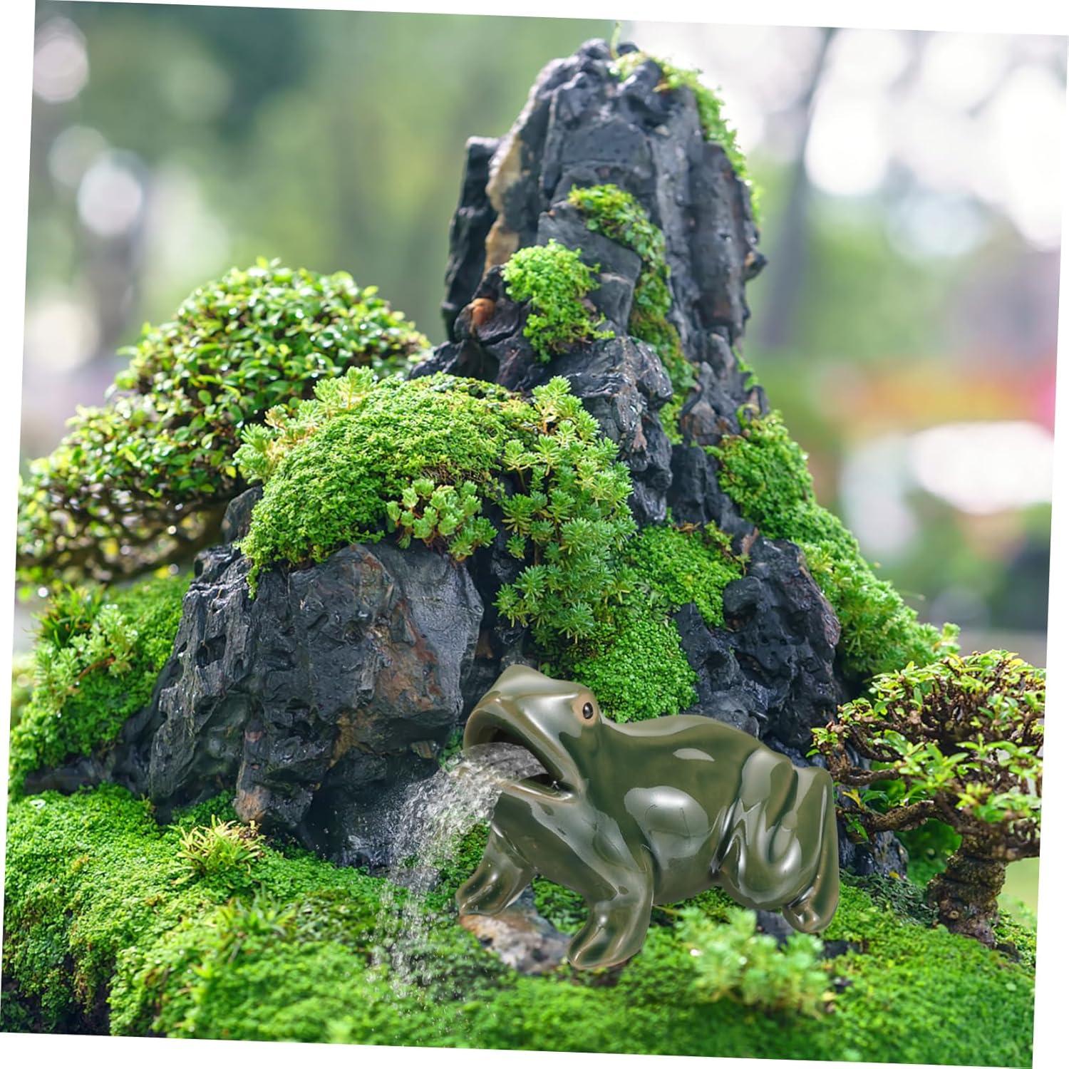 Fuente de Agua Zen OFFSCH Rana Cerámica Verde 11x9cm