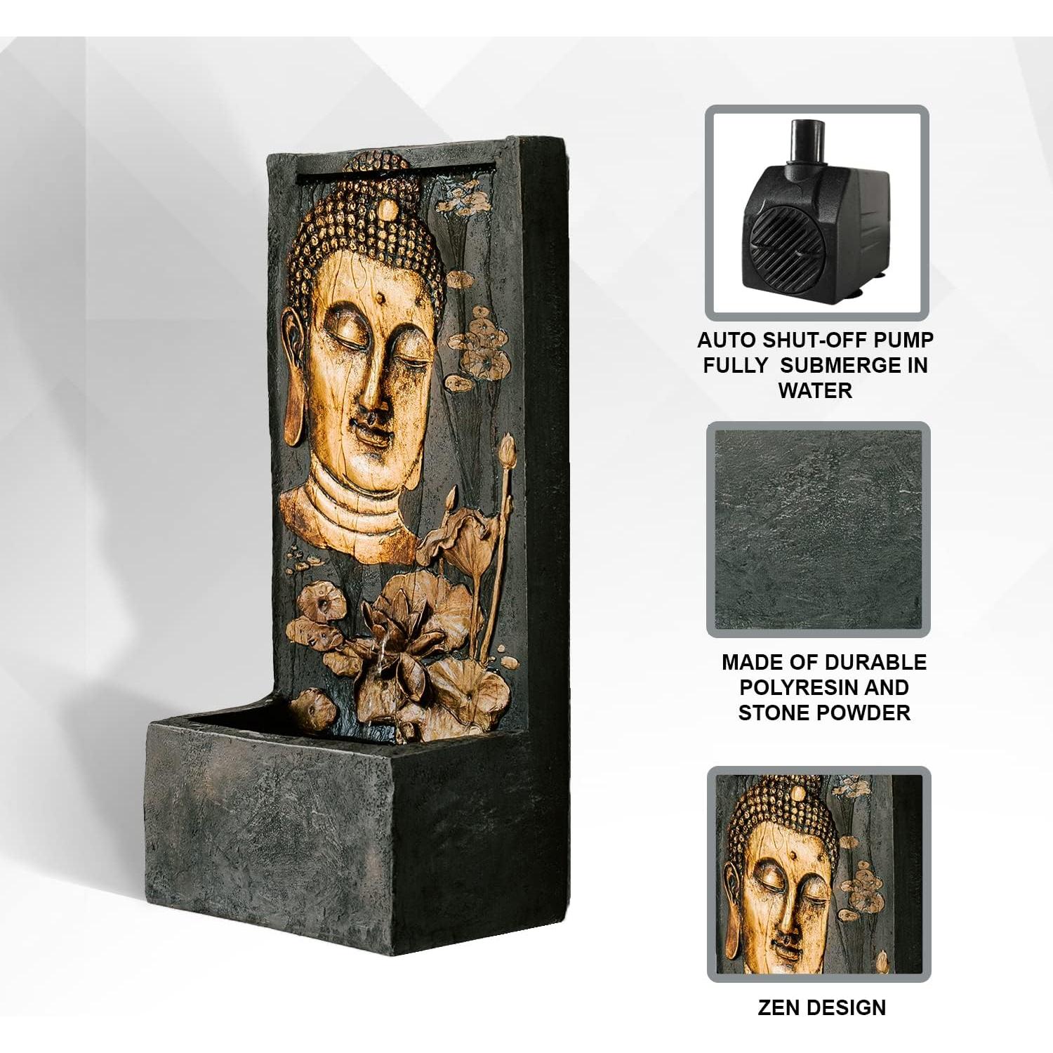 Fuente de Agua de Pared Buda Zen XBrand 74.9 cm con Bomba