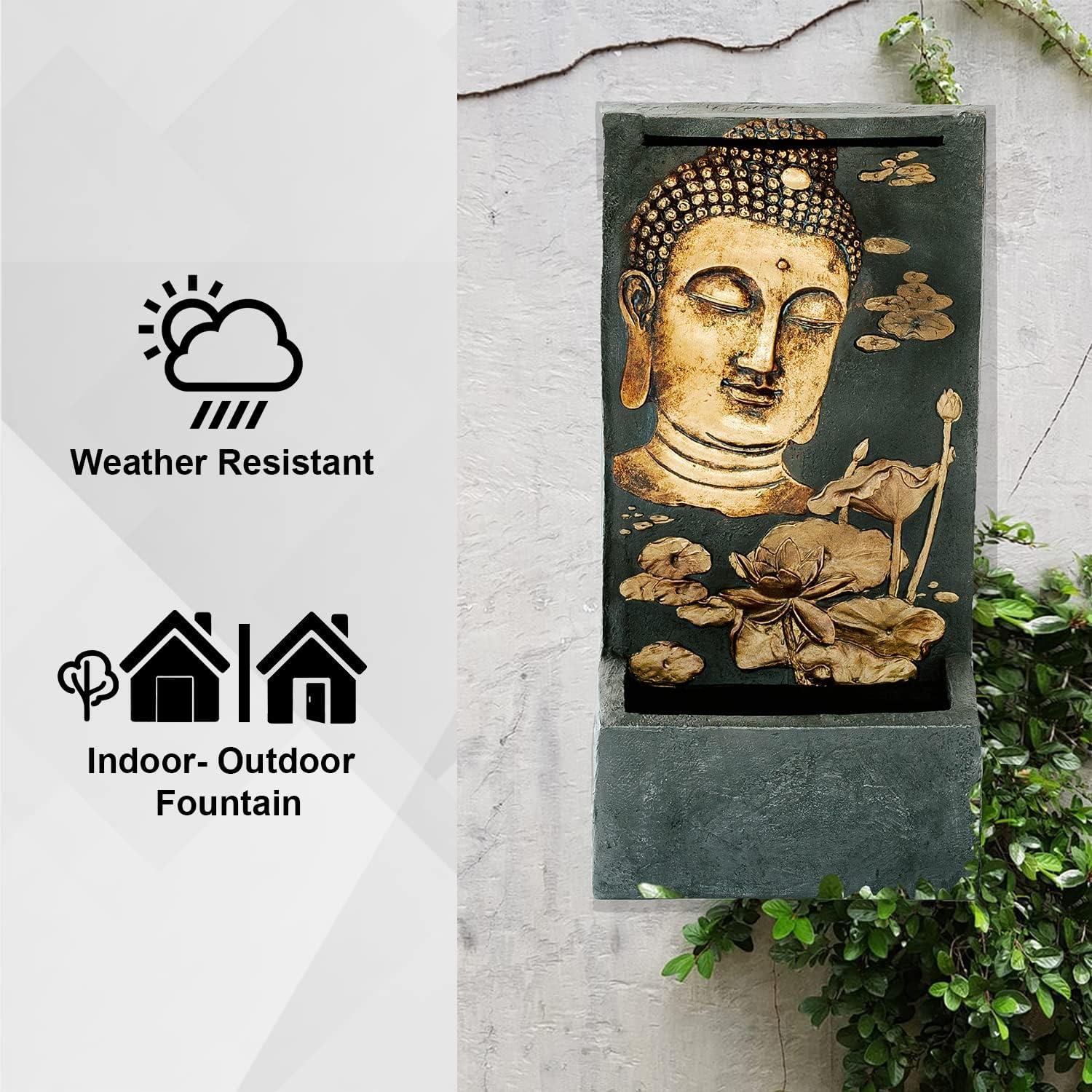 Fuente de Agua de Pared Buda Zen XBrand 74.9 cm con Bomba
