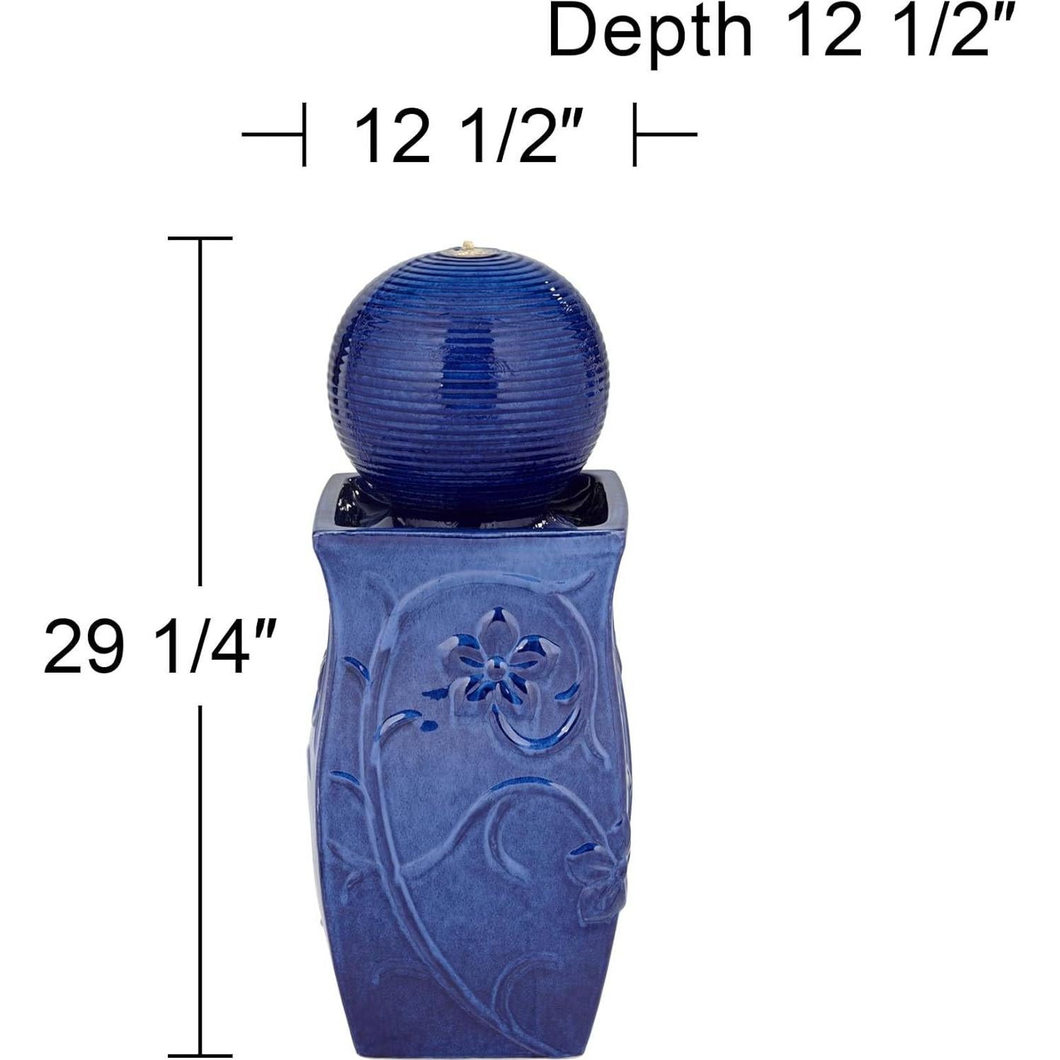 Fuente de Cerámica Azul John Timberland 74 cm con Luz LED