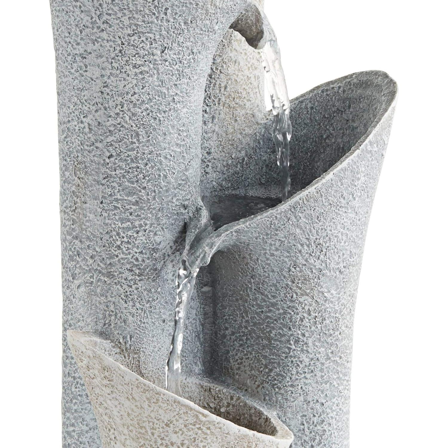 Fuente de piso moderna John Timberland 86 cm 4 niveles gris