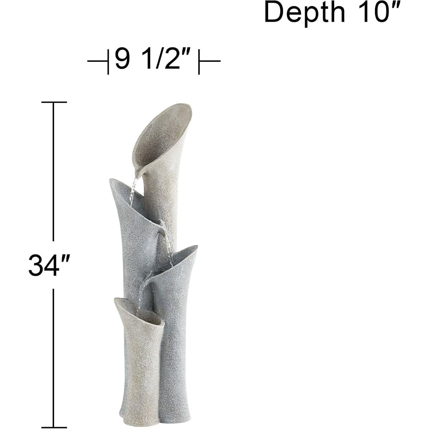 Fuente de piso moderna John Timberland 86 cm 4 niveles gris