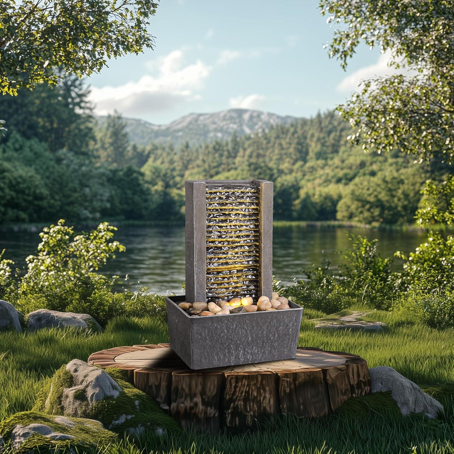 Fuente Decorativa de Agua Gorgoteante Haobos 18.03x12.95cm LED