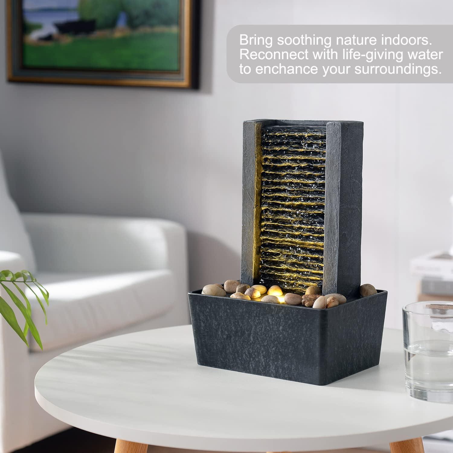 Fuente Decorativa de Agua Gorgoteante Haobos 18.03x12.95cm LED