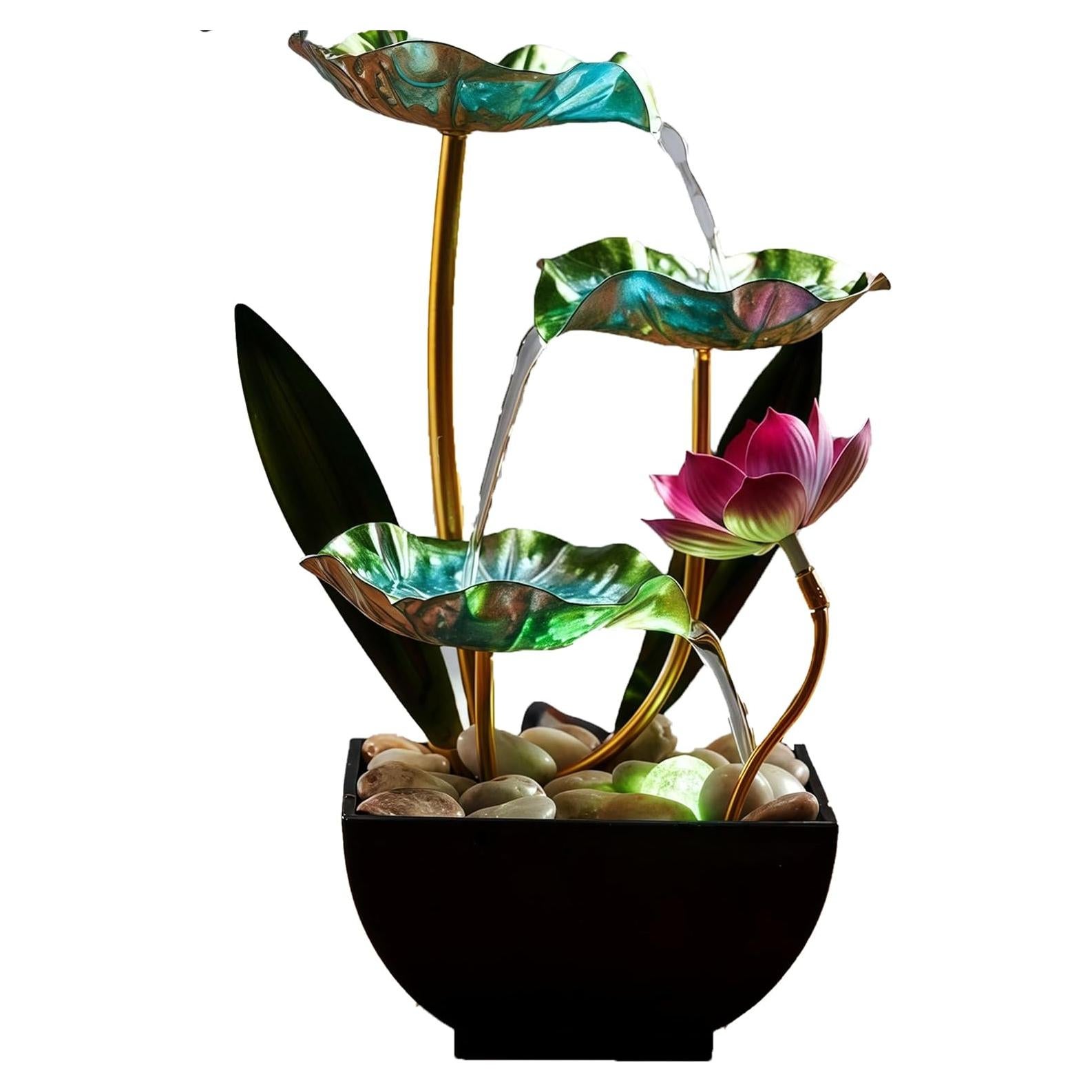 Fuente de Lluvia Genérica Loto con Luces LED 30 cm