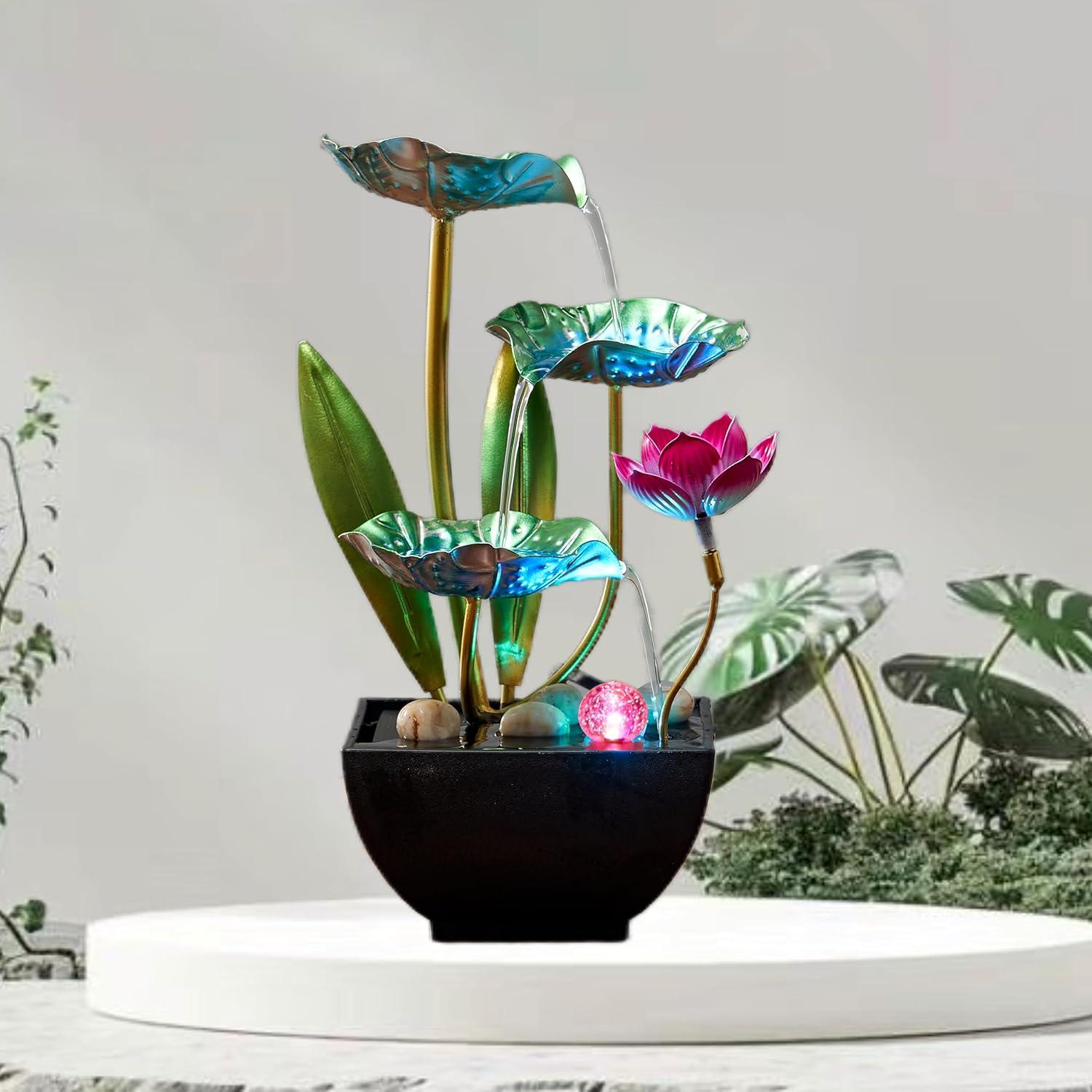 Fuente de Lluvia Genérica Loto con Luces LED 30 cm