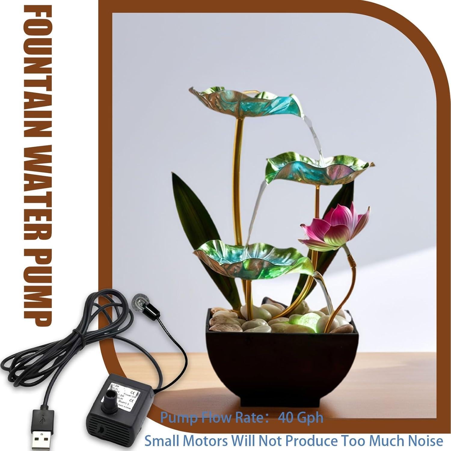 Fuente de Lluvia Genérica Loto con Luces LED 30 cm