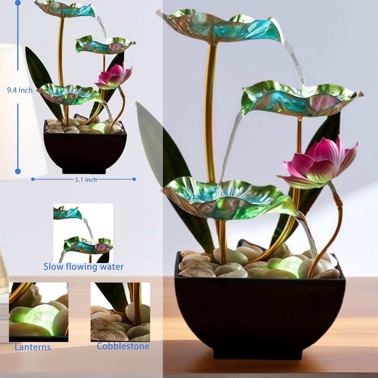 Fuente de Lluvia Genérica Loto con Luces LED 30 cm