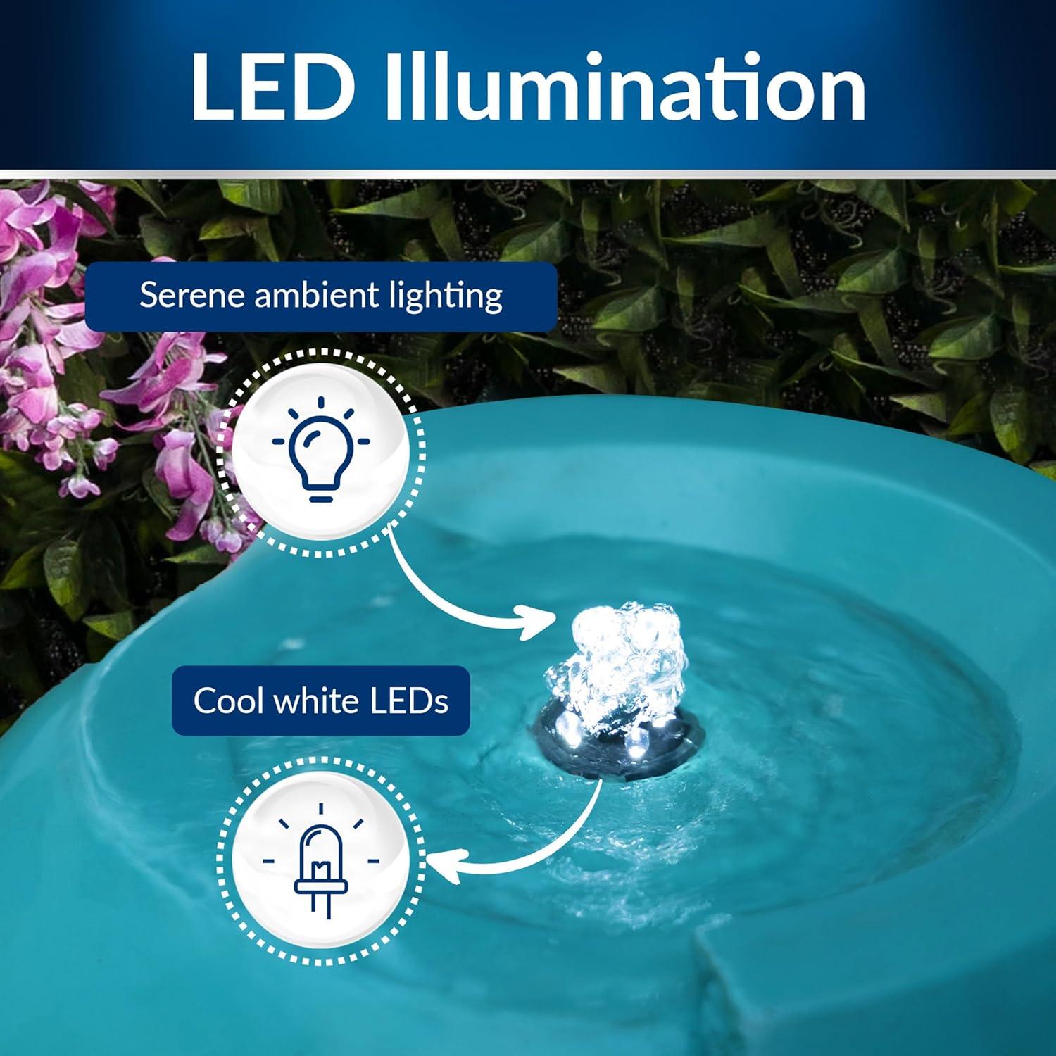 Fuente de Agua de Jarra Antigua Alpine 84 cm Turquesa LED