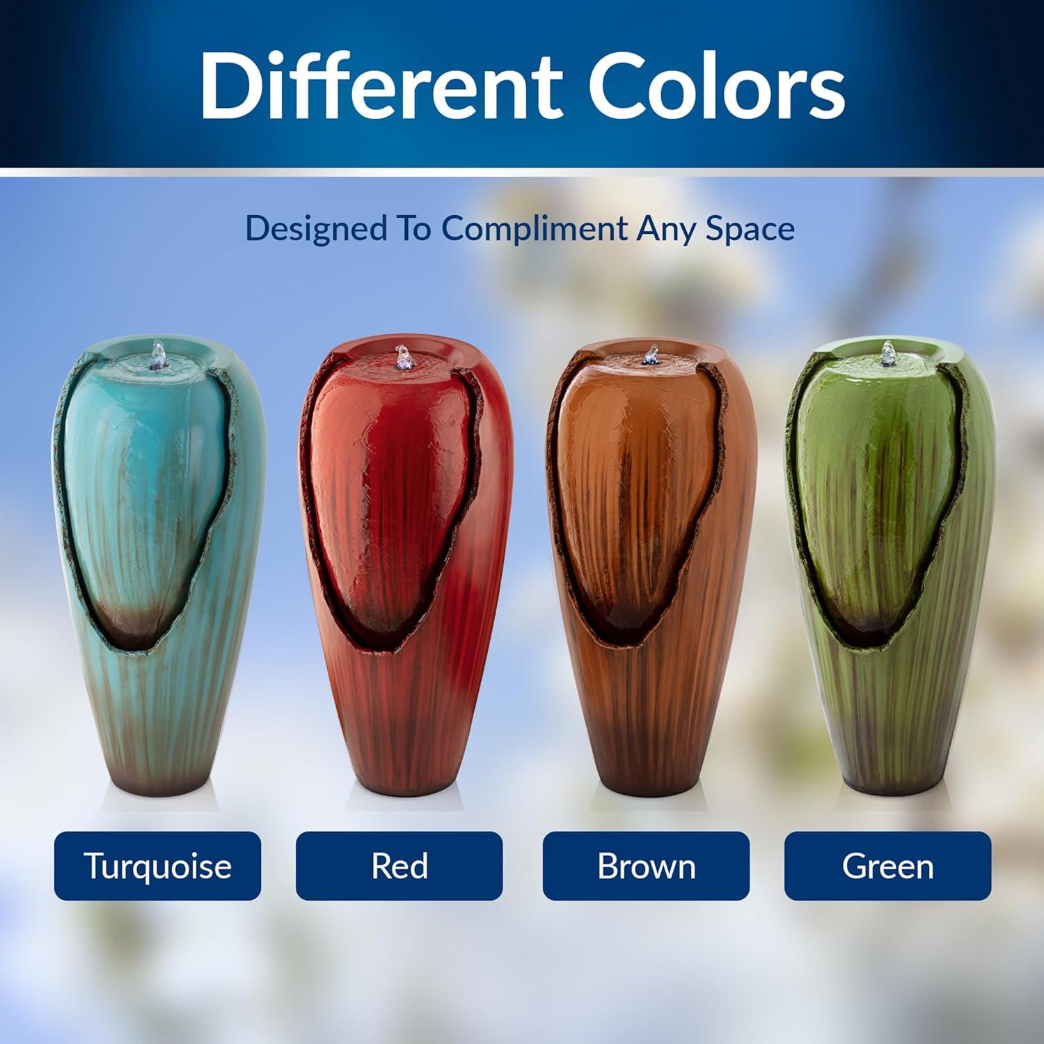 Fuente de Agua de Jarra Antigua Alpine 84 cm Turquesa LED