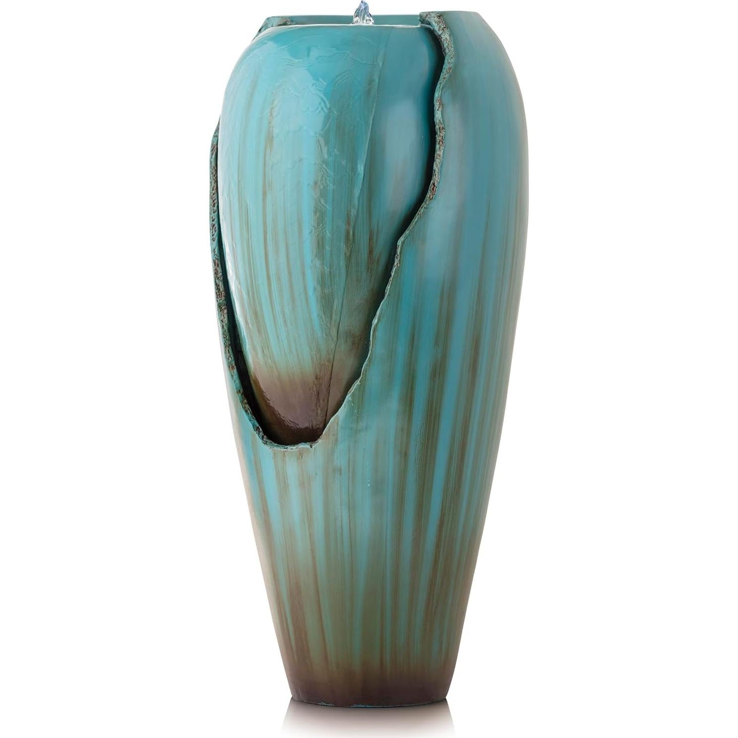 Fuente de Agua de Jarra Antigua Alpine 84 cm Turquesa LED