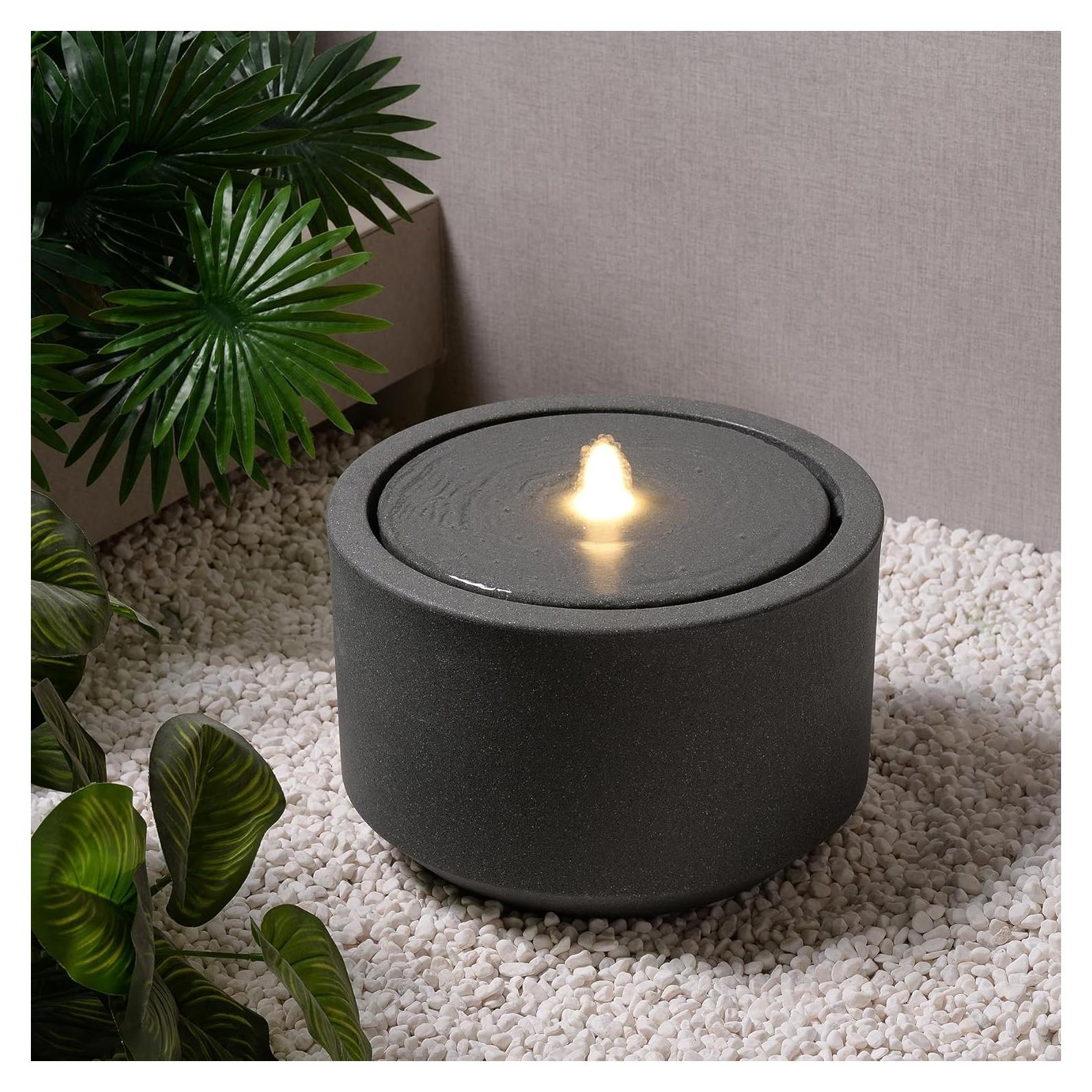 Fuente de Agua Exterior Ecológica PUULYE 40x40x26 cm con LED