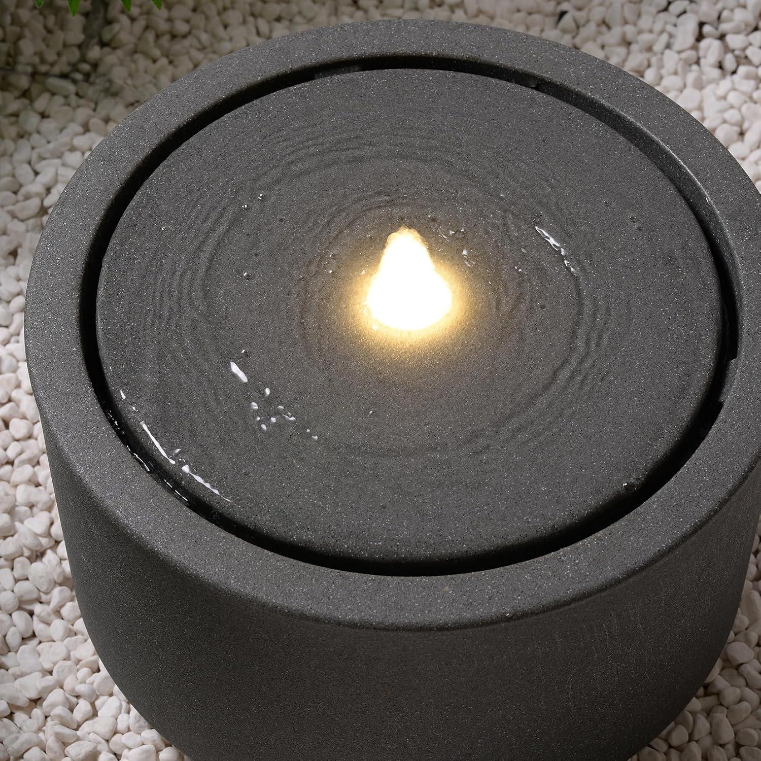 Fuente de Agua Exterior Ecológica PUULYE 40x40x26 cm con LED