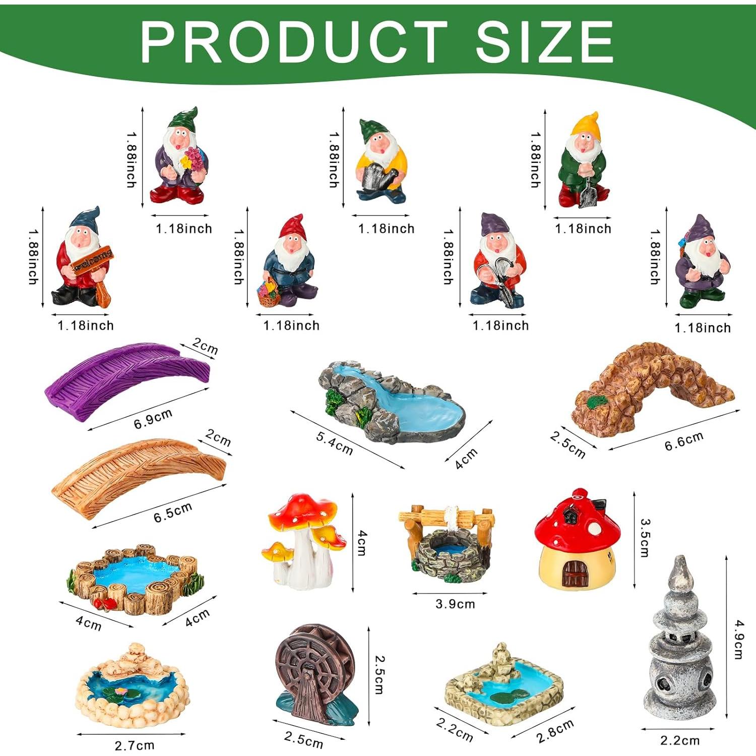 19 Piezas Accesorios de Gnomo Unittype para Jardín Exterior