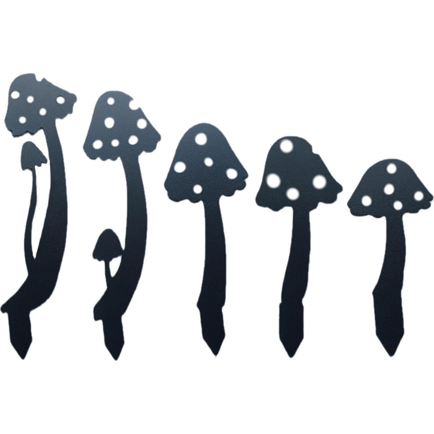 Estatuas de Jardín de Champiñones de Metal MXHHR - 5 Piezas