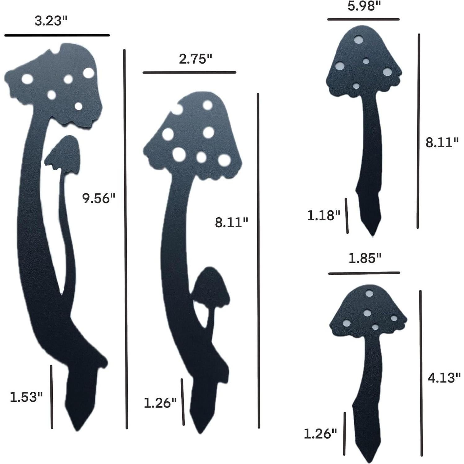 Estatuas de Jardín de Champiñones de Metal MXHHR - 5 Piezas