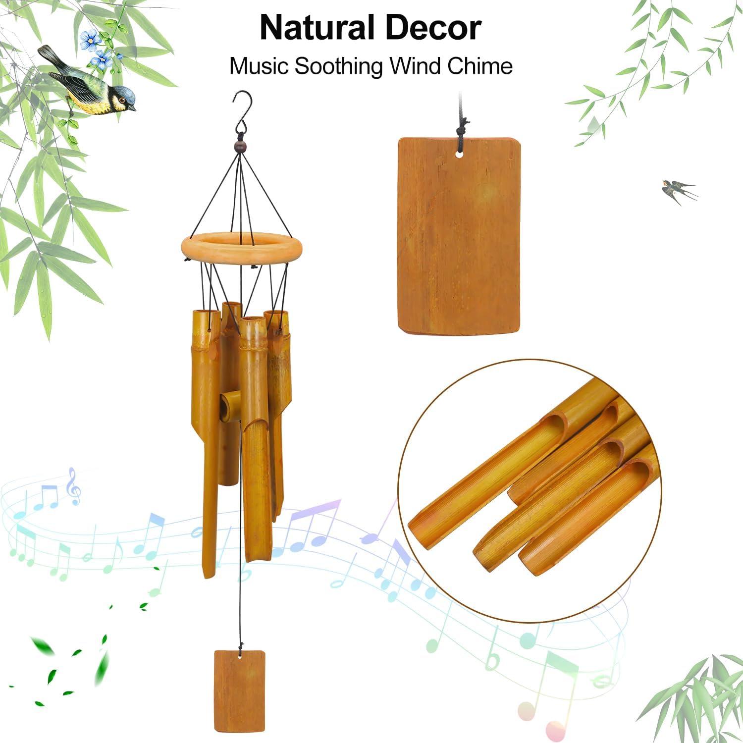 Campanas de Viento de Bambú Virekm para Exterior 67.8 cm