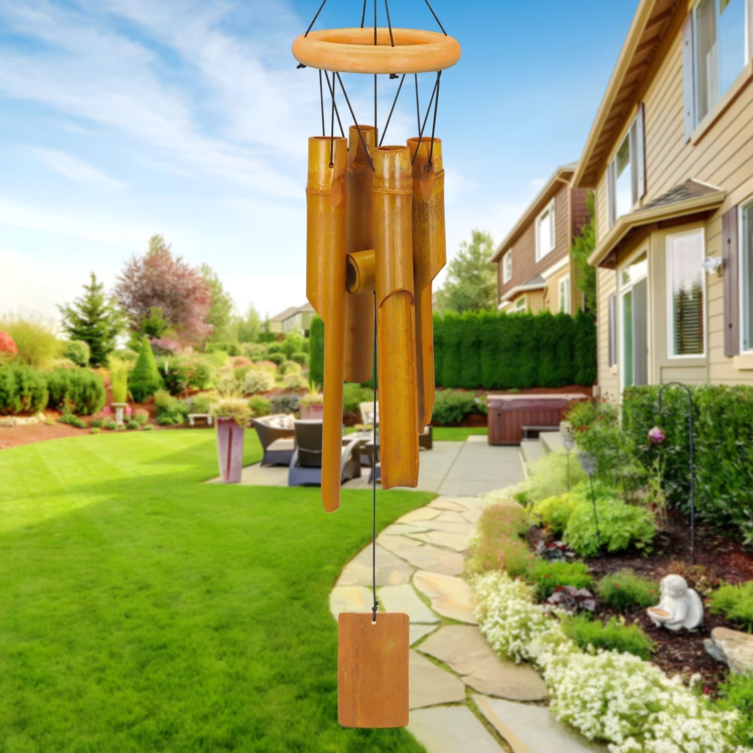 Campanas de Viento de Bambú Virekm para Exterior 67.8 cm