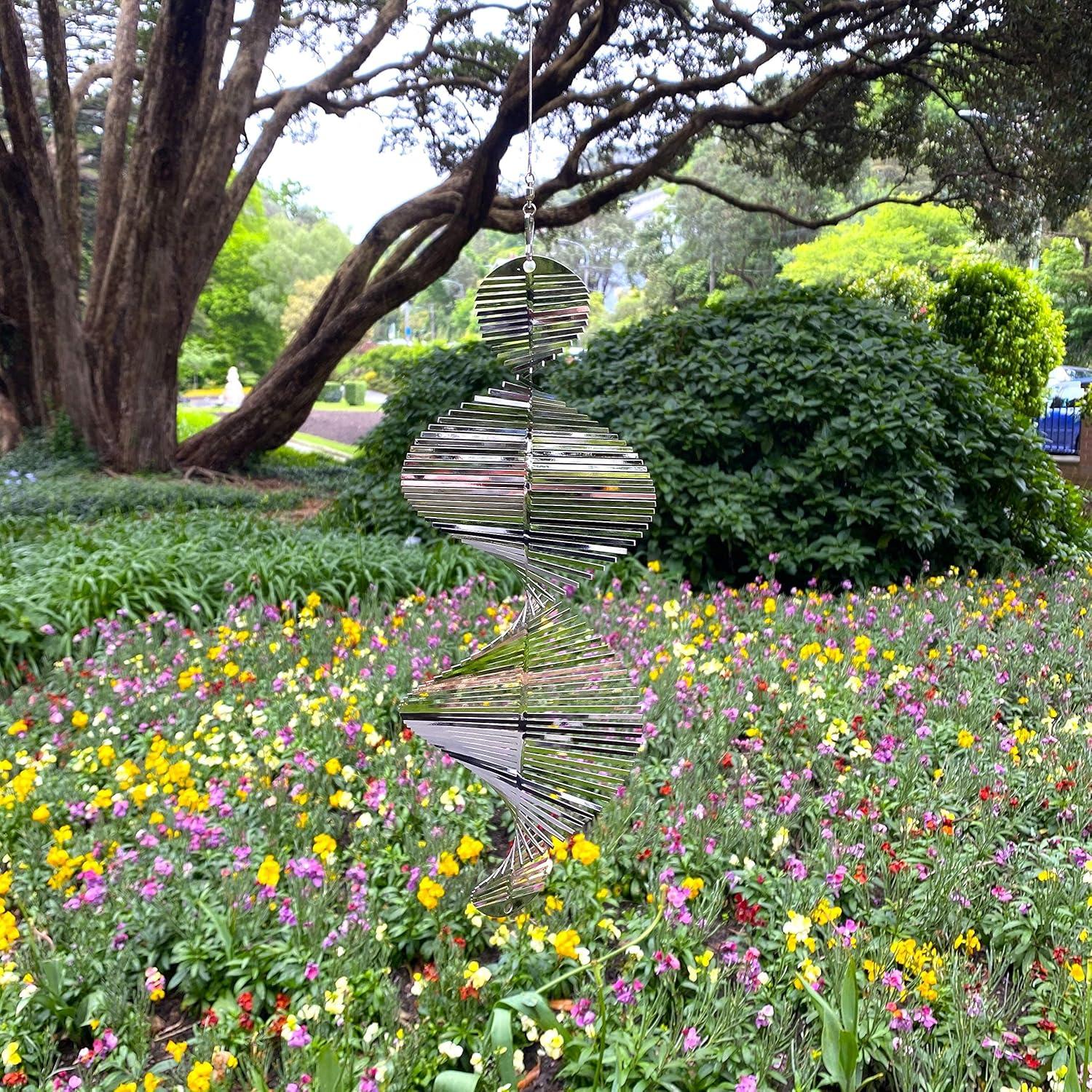Girador de Viento Metálico 3D Belleza y el Viento - Helix Plateada