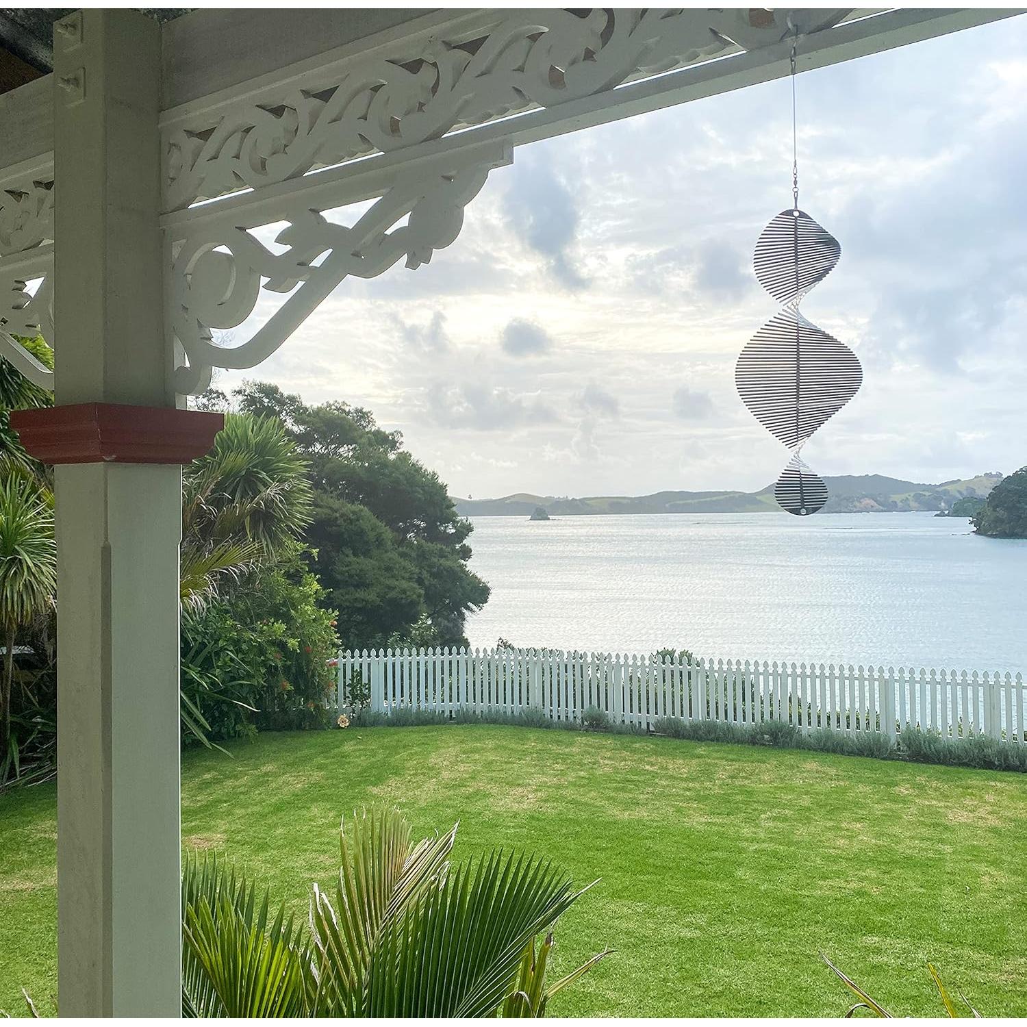 Girador de Viento Metálico 3D Belleza y el Viento - Helix Plateada