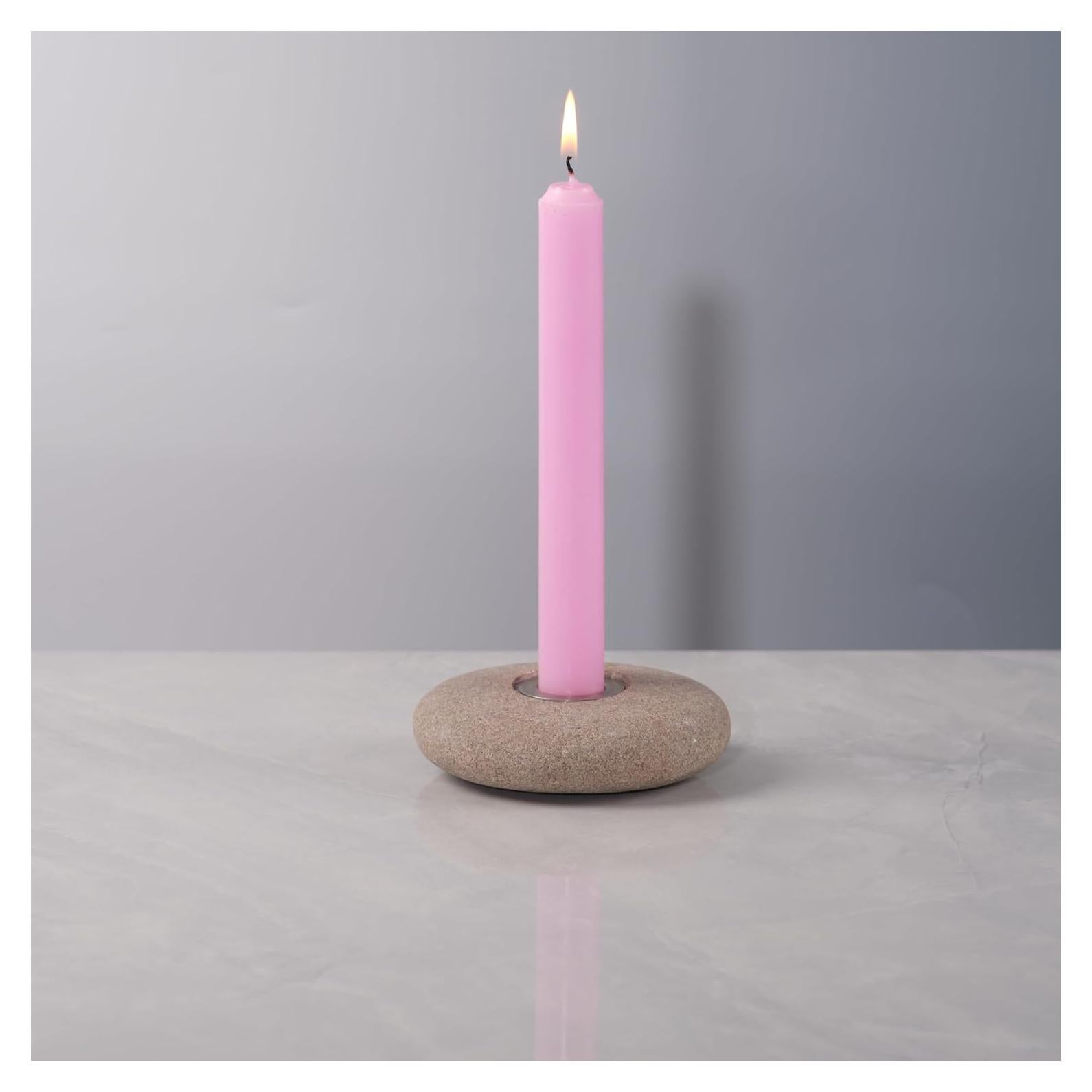 Soporte de Vela Taper Hecho a Mano ICNBUYS de Piedra Natural