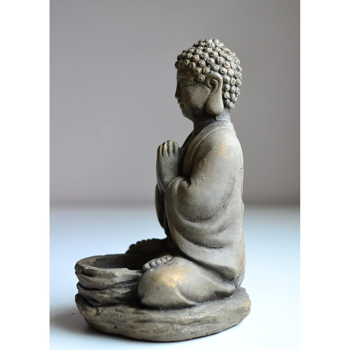 Soporte para Vela de Té Buda de Piedra Biedermann 15x20cm