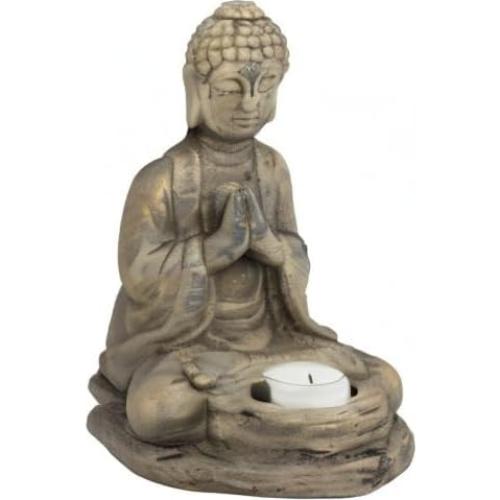 Soporte para Vela de Té Buda de Piedra Biedermann 15x20cm