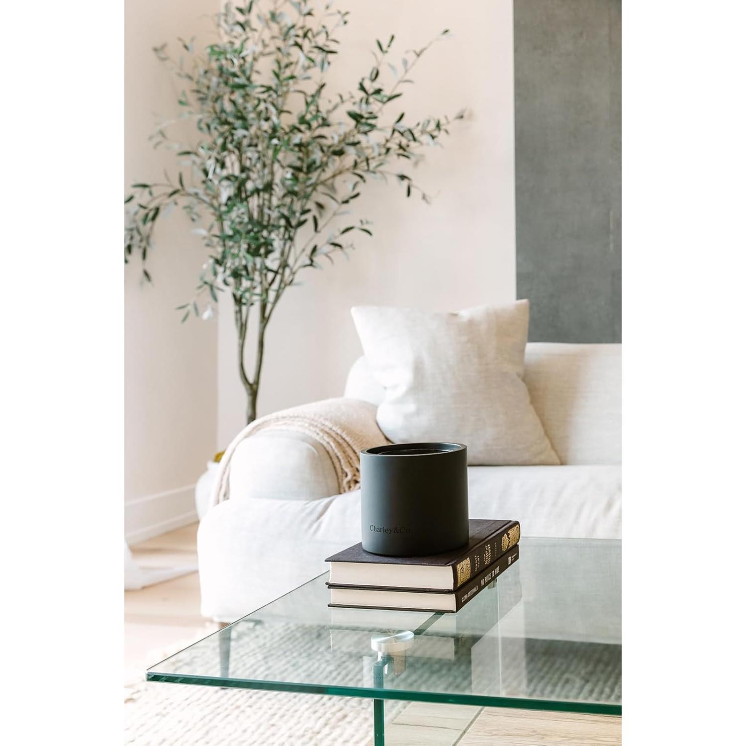 Soporte de Vela de Cemento Charley&Co. Negro 13cm