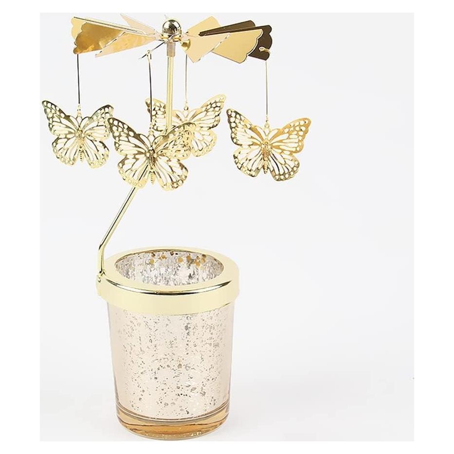 Soporte para Velas Giratorio WCJL de Vidrio Dorado 11.94 cm