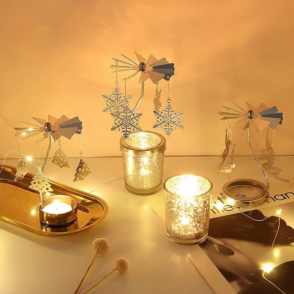 Soporte para Velas Giratorio WCJL de Vidrio Dorado 11.94 cm