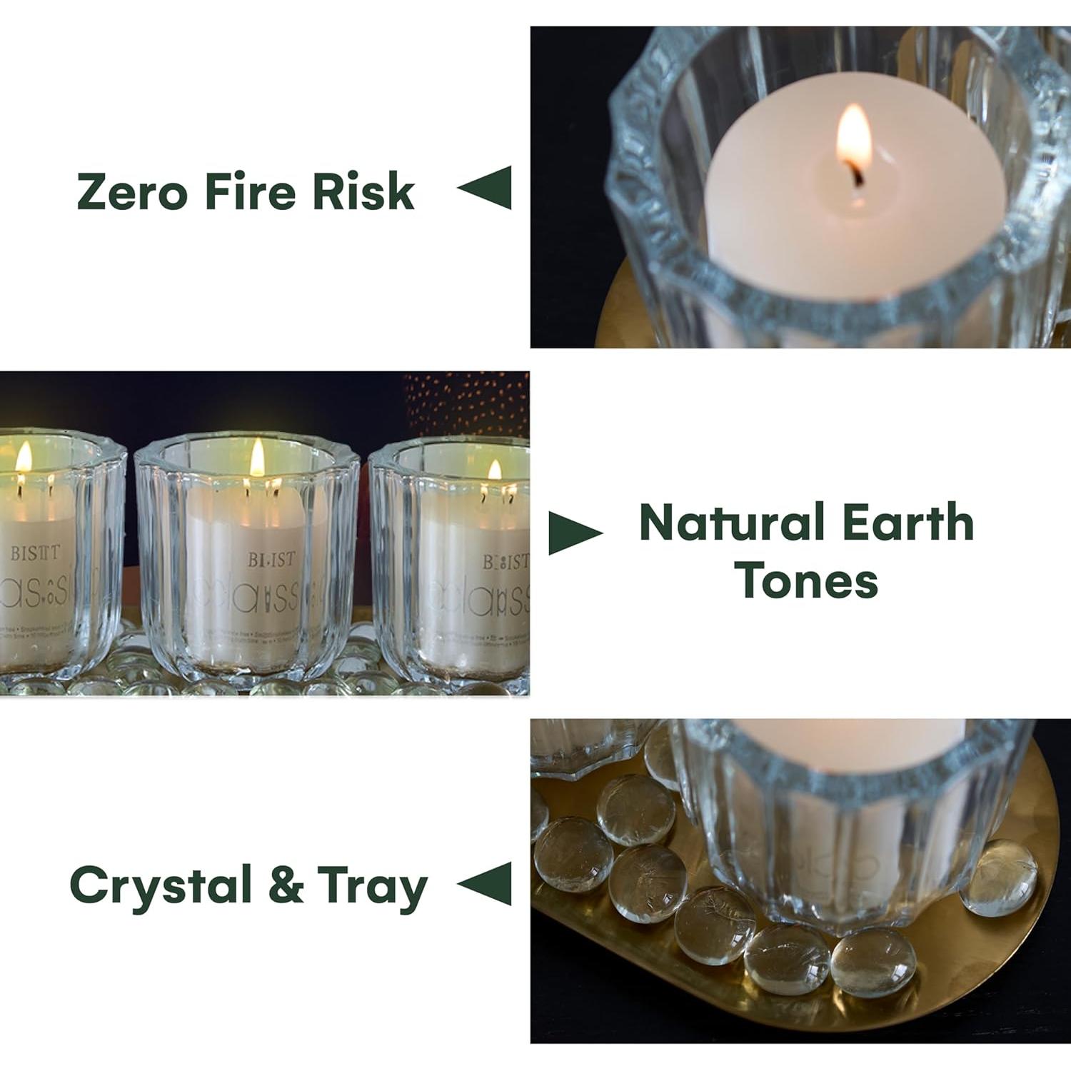 Set de 3 Soportes de Velas de Vidrio Dawhud Direct - Elegantes