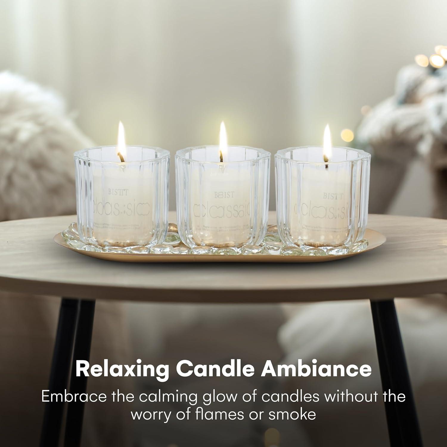 Set de 3 Soportes de Velas de Vidrio Dawhud Direct - Elegantes