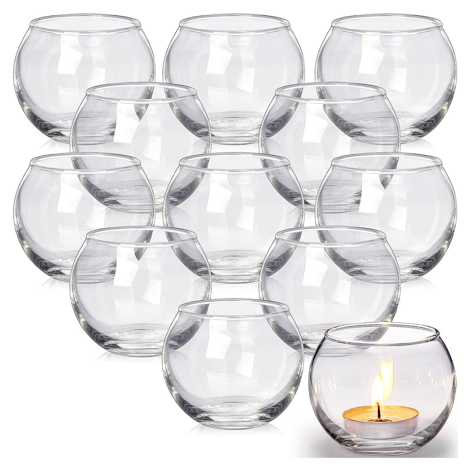 Juego de 12 Portavelas Tealight de Vidrio Lamorgift 5.08cm