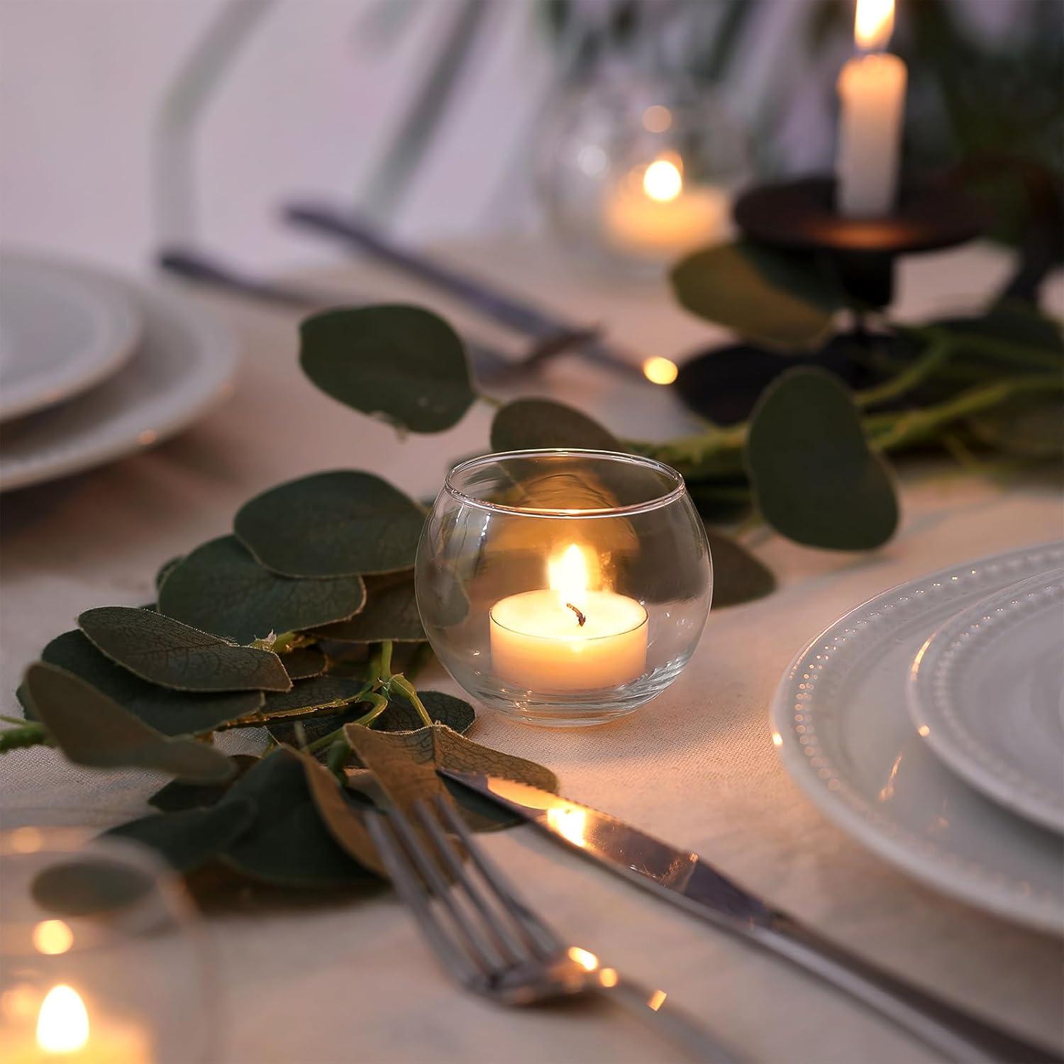 Juego de 12 Portavelas Tealight de Vidrio Lamorgift 5.08cm