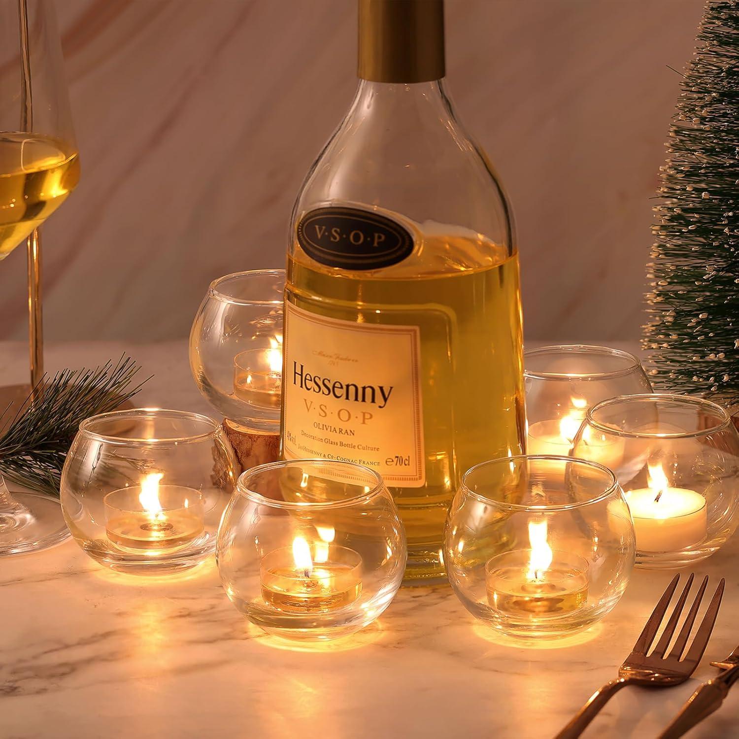 Juego de 12 Portavelas Tealight de Vidrio Lamorgift 5.08cm