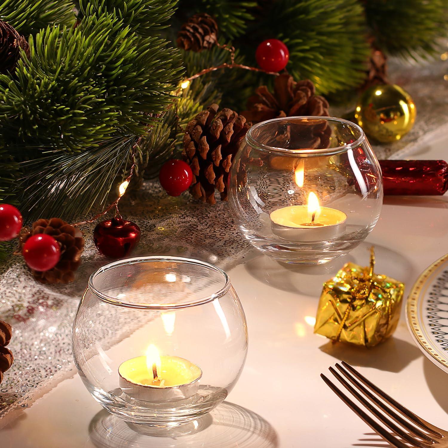 Juego de 12 Portavelas Tealight de Vidrio Lamorgift 5.08cm