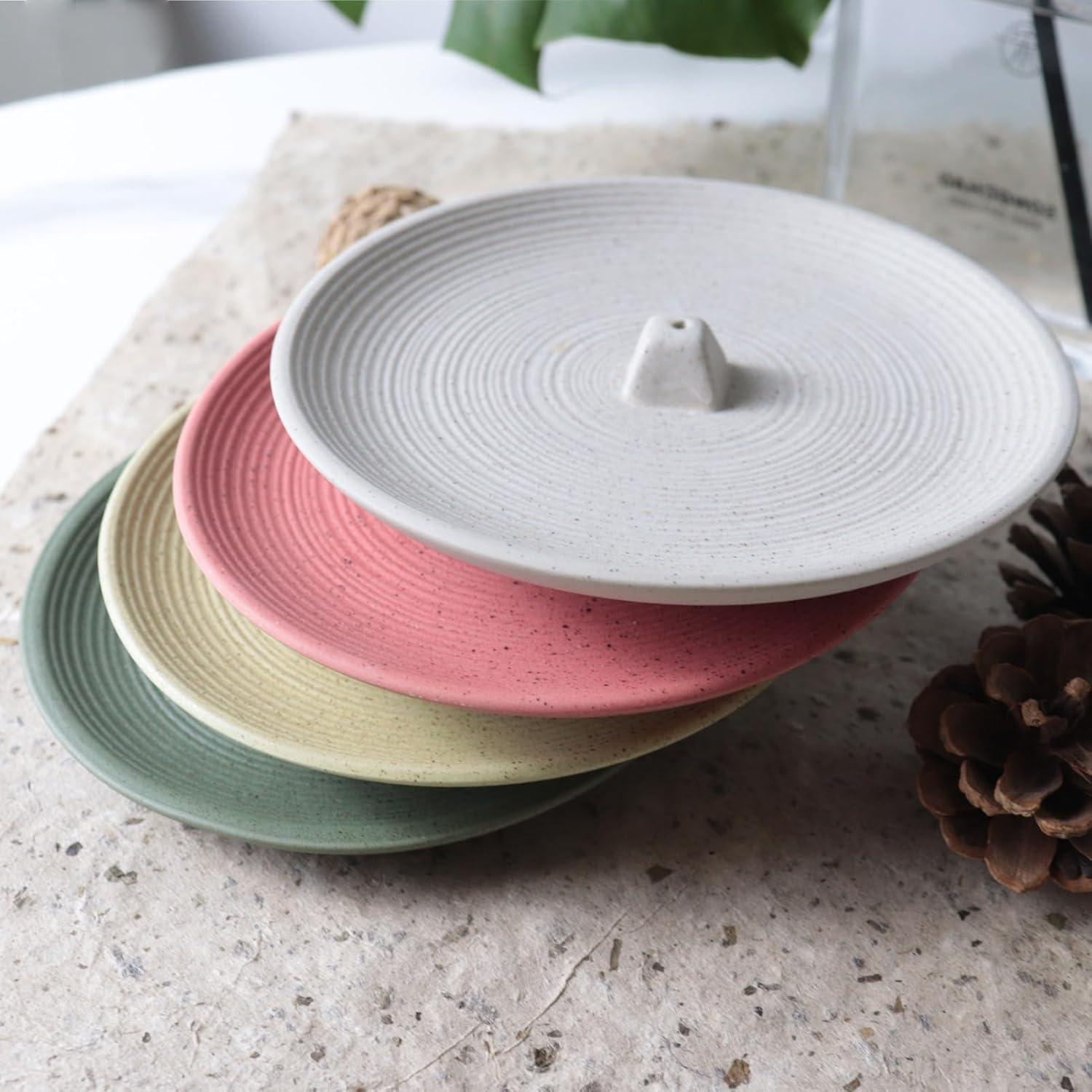 Soporte de Incienso Cerámica Verde CHORZHOW 14cm Redondo