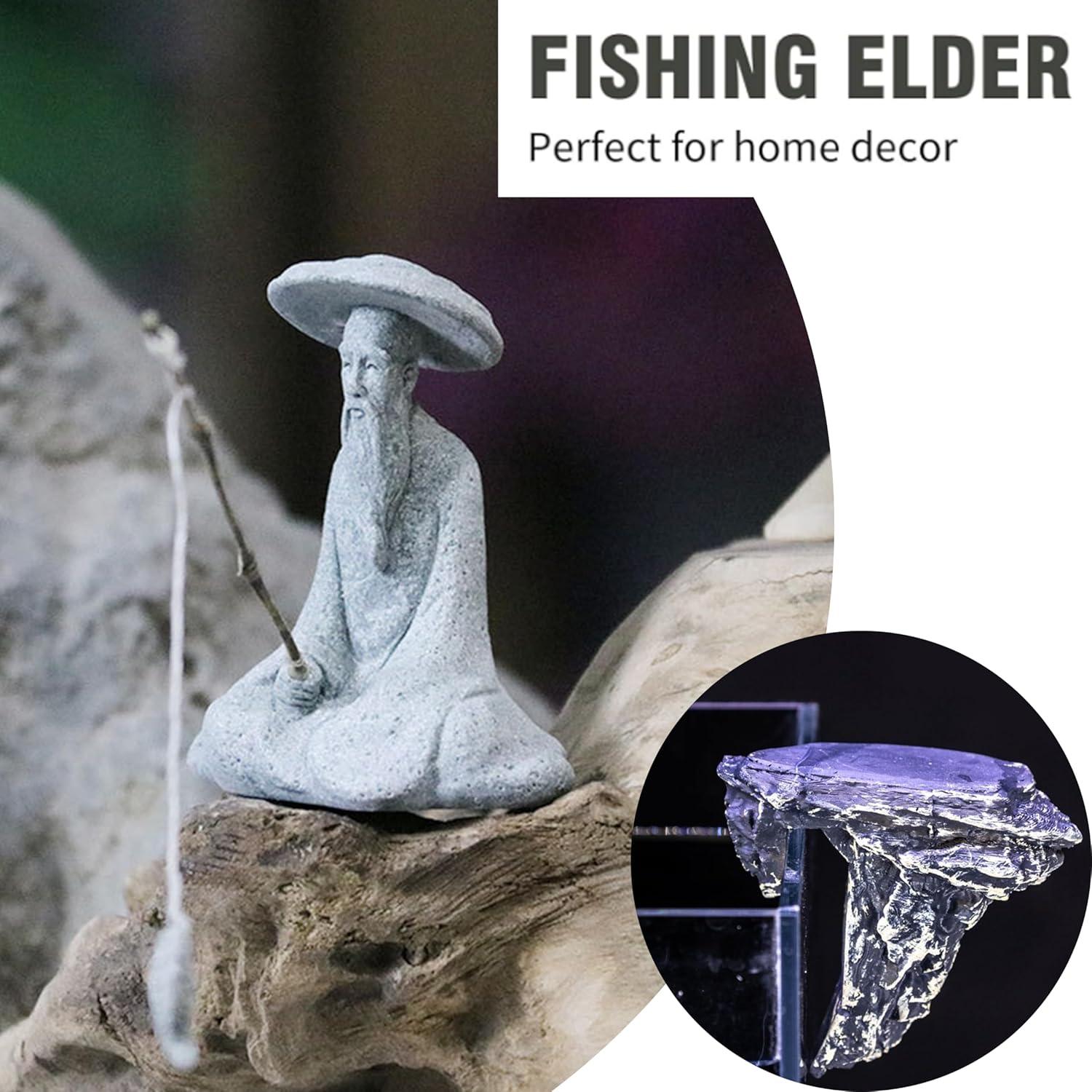 Estatua Pescador Zen LIYAOLI - Mini Figurina Arenisca 6.5cm
