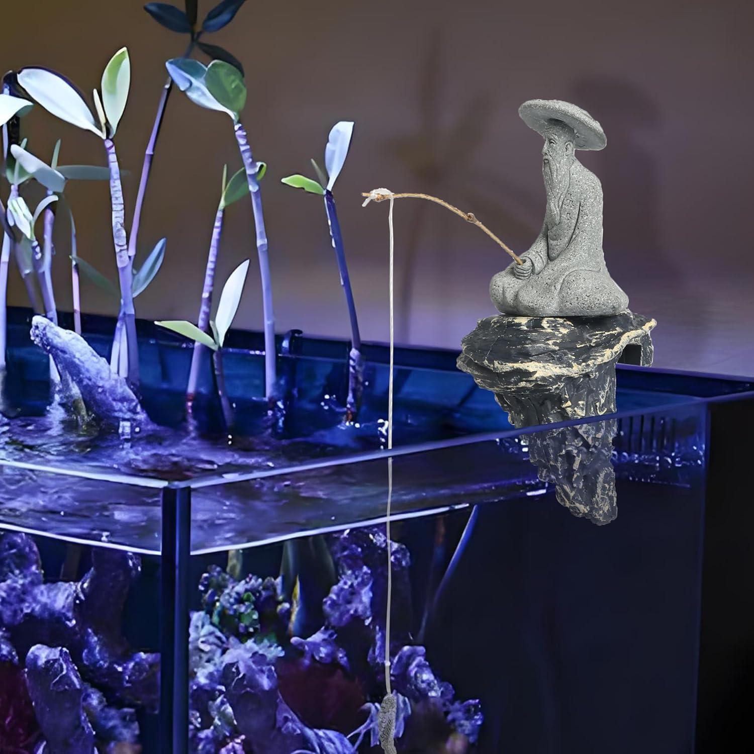 Estatua Pescador Zen LIYAOLI - Mini Figurina Arenisca 6.5cm