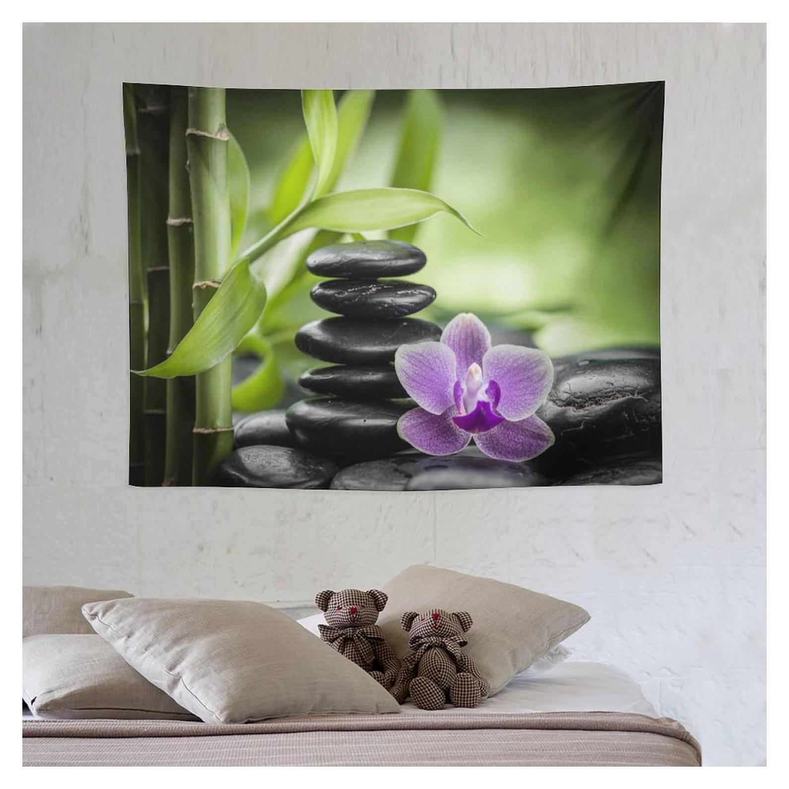 Tapiz Colgante ZhiRain Zen Hojas de Bambú 102x76cm Decoración