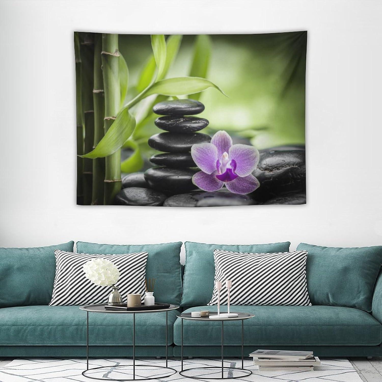 Tapiz Colgante ZhiRain Zen Hojas de Bambú 102x76cm Decoración