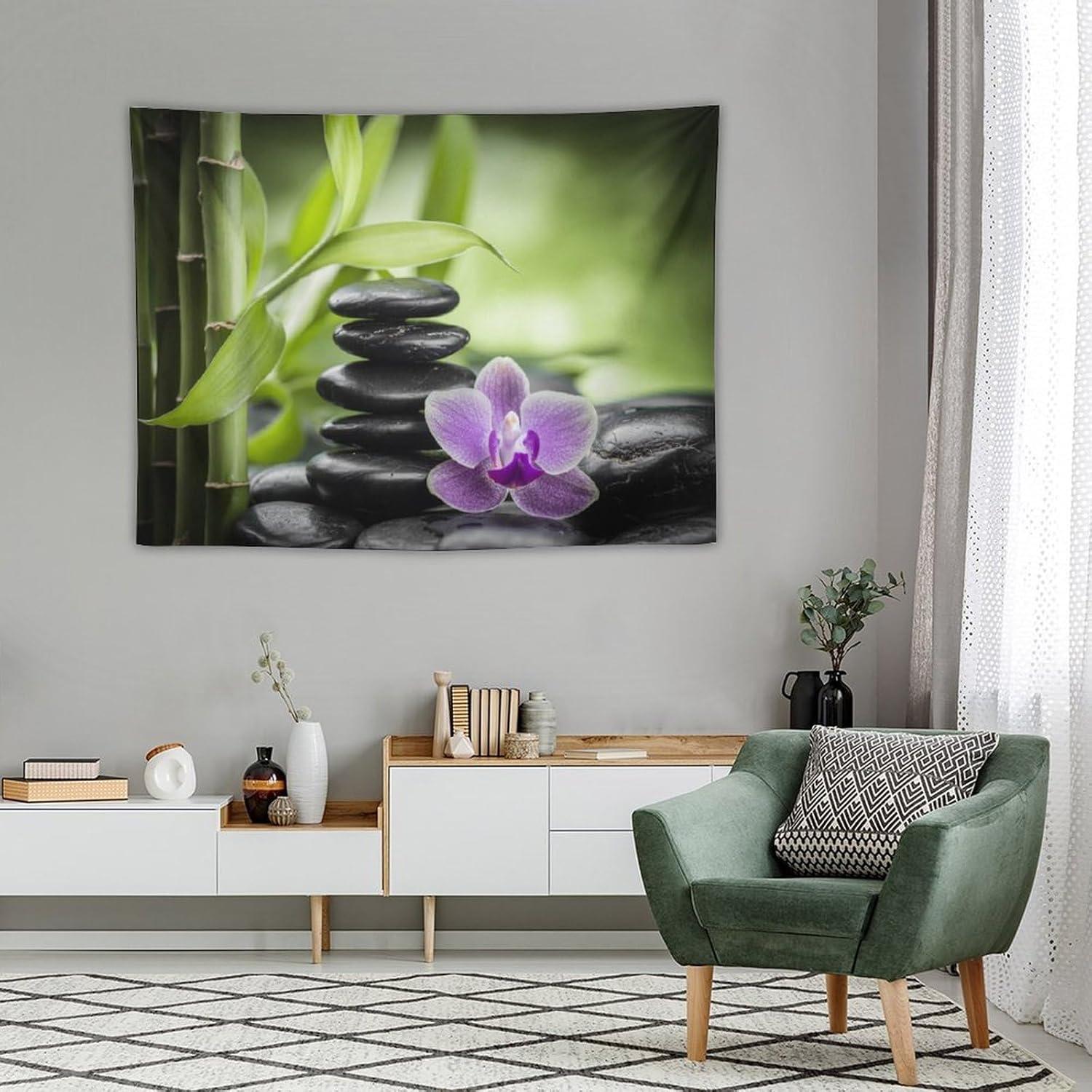 Tapiz Colgante ZhiRain Zen Hojas de Bambú 102x76cm Decoración