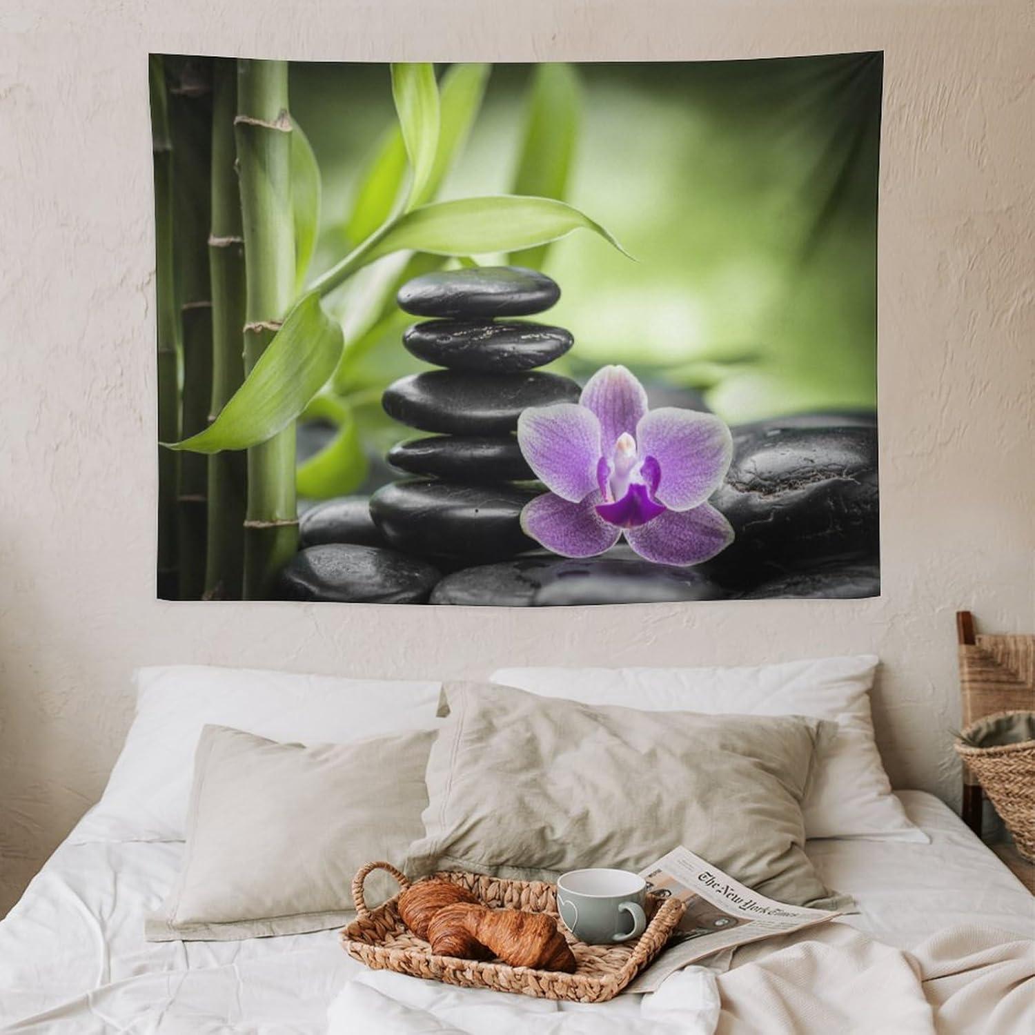 Tapiz Colgante ZhiRain Zen Hojas de Bambú 102x76cm Decoración